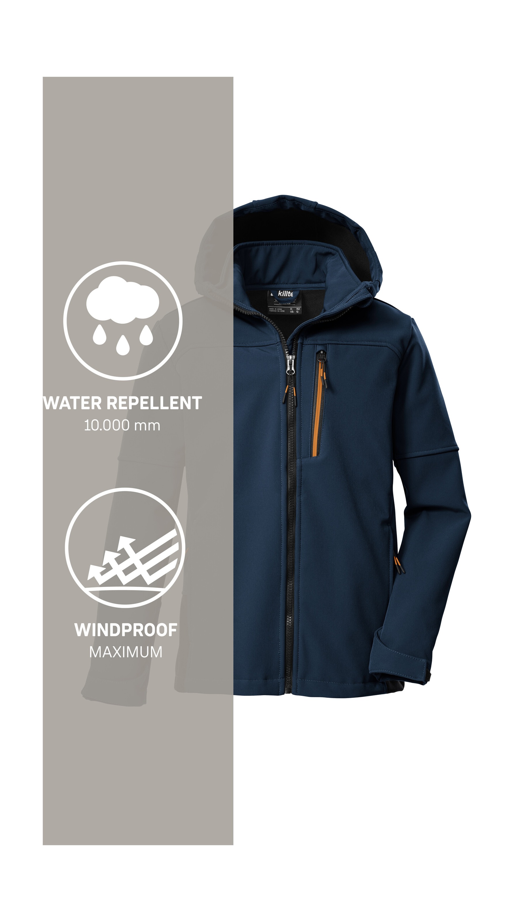 Killtec Softshelljacke »KOW 226 BYS SFTSHLL JCKT« Wind- und wasserabweisende Kinder-Softshelljacke, Fleece, Reflektoren