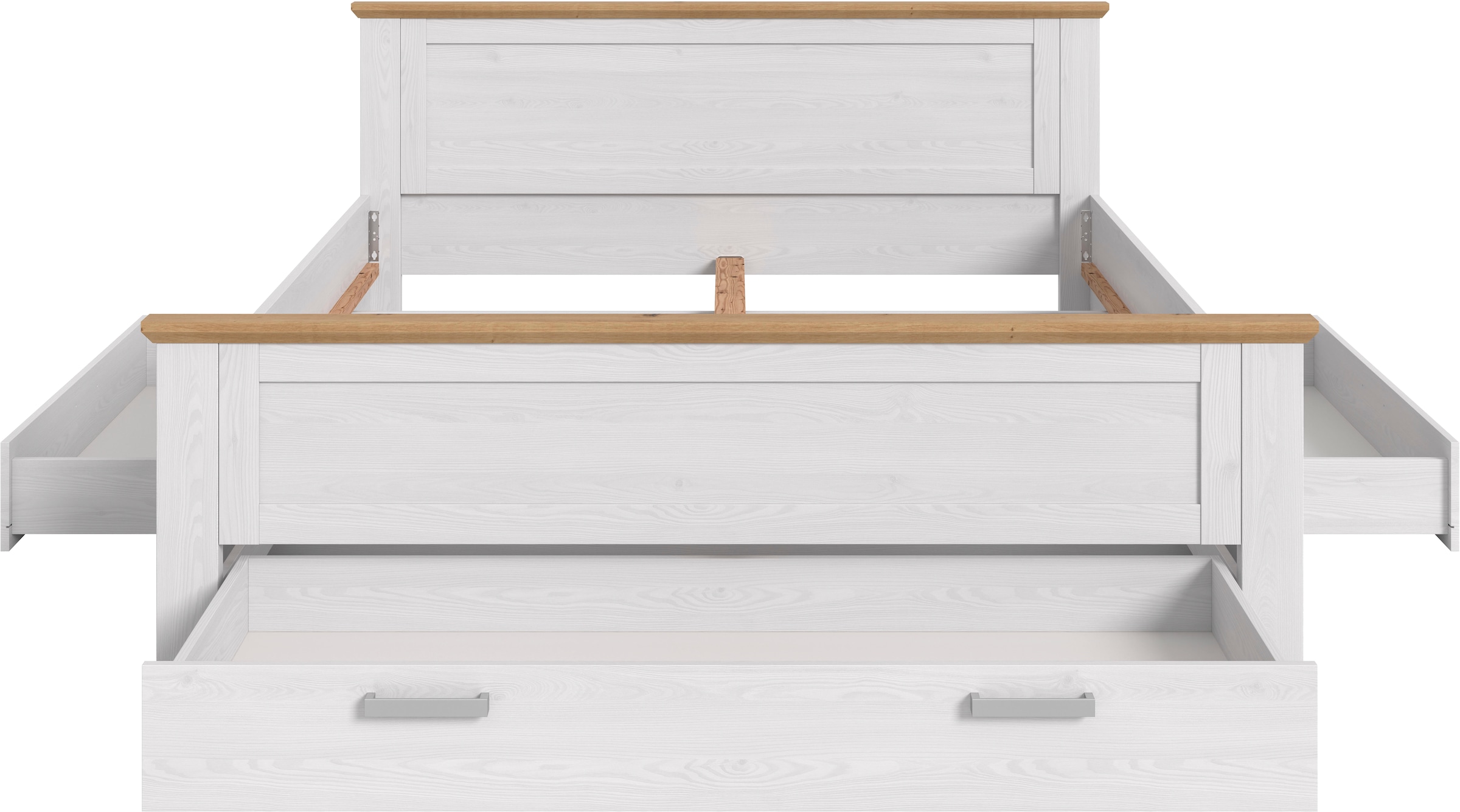 Home affaire Stauraumbett »COSENZA, TOPSELLER!, Breite 189cm, im Landhausstil, 3 Schubkästen« für Matratzen 180x200 cm, viel Stauraum, ohne Matratzen und Lattenrost,  Bett, Kastenbett, Bettgestell, Schlafzimmer, Schlafen