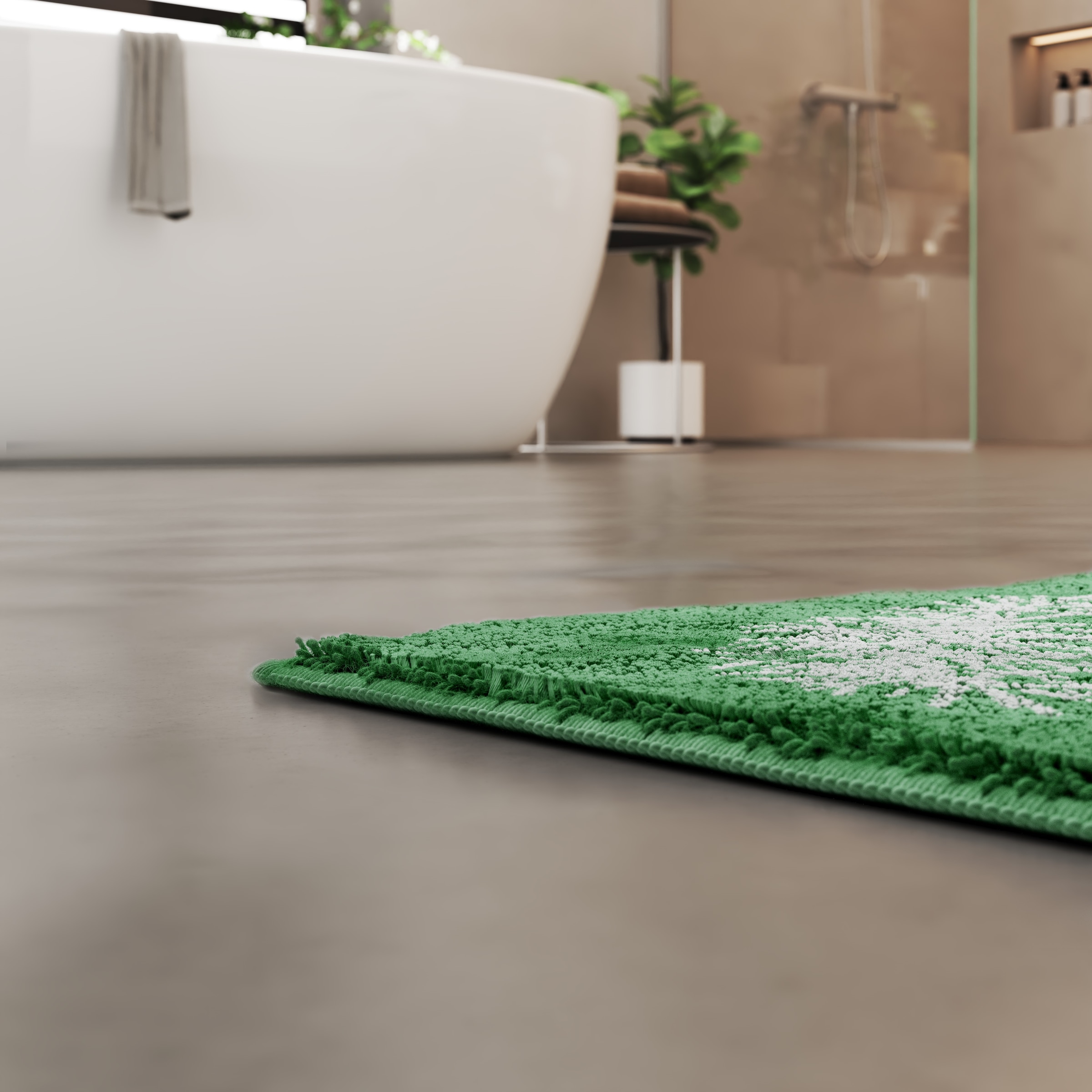 Grund Badematte »Pusteblume, Badvorleger, Badezimmer Teppich, sehr weich«, rutschhemmend beschichtet, schnell trocknend-fußbodenheizungsgeeignet, weiche Haptik, auch als 2-teiliges Set erhältlich, Made in Europe