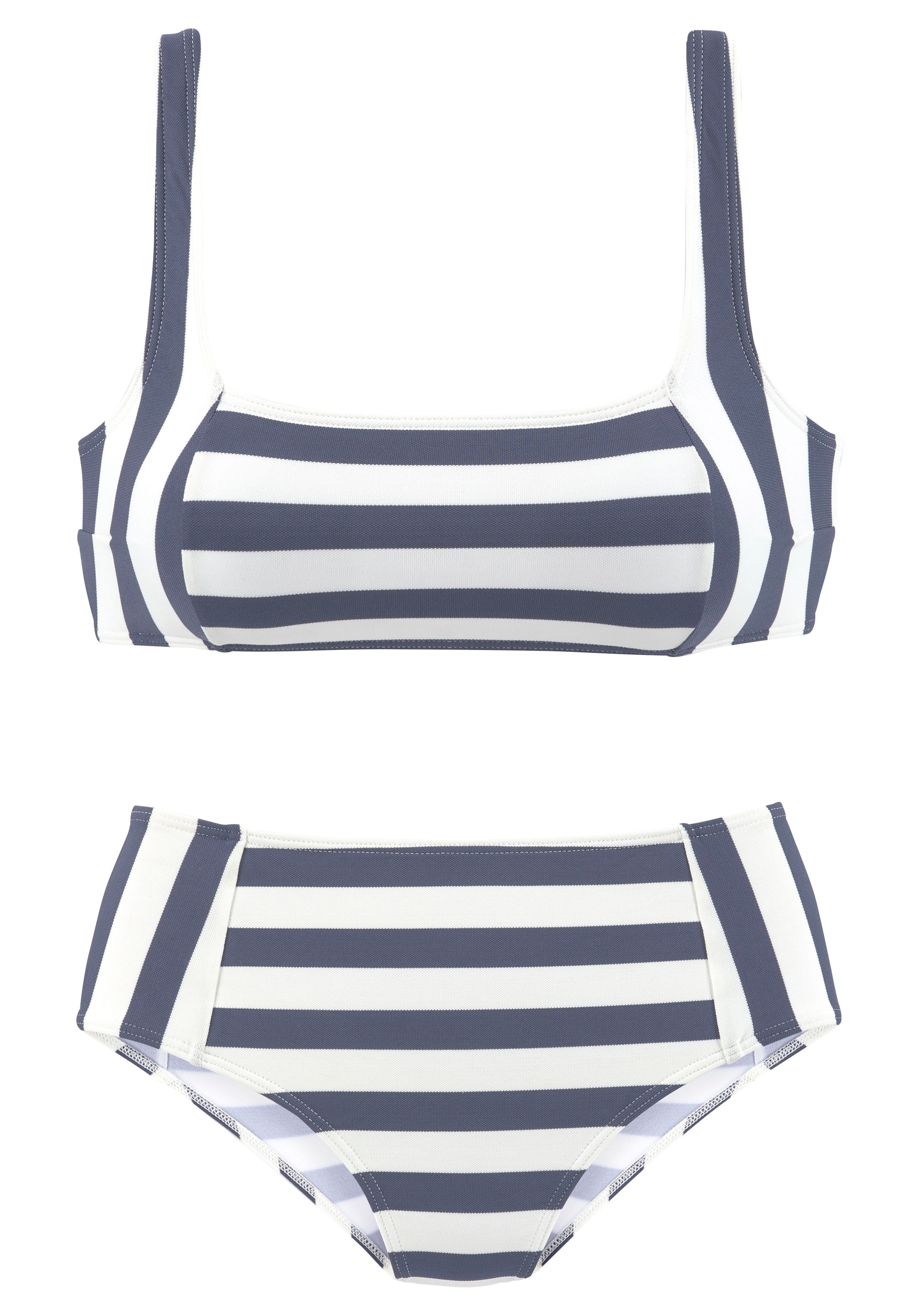 Venice Beach Bustier-Bikini, mit gewebten Streifen bei