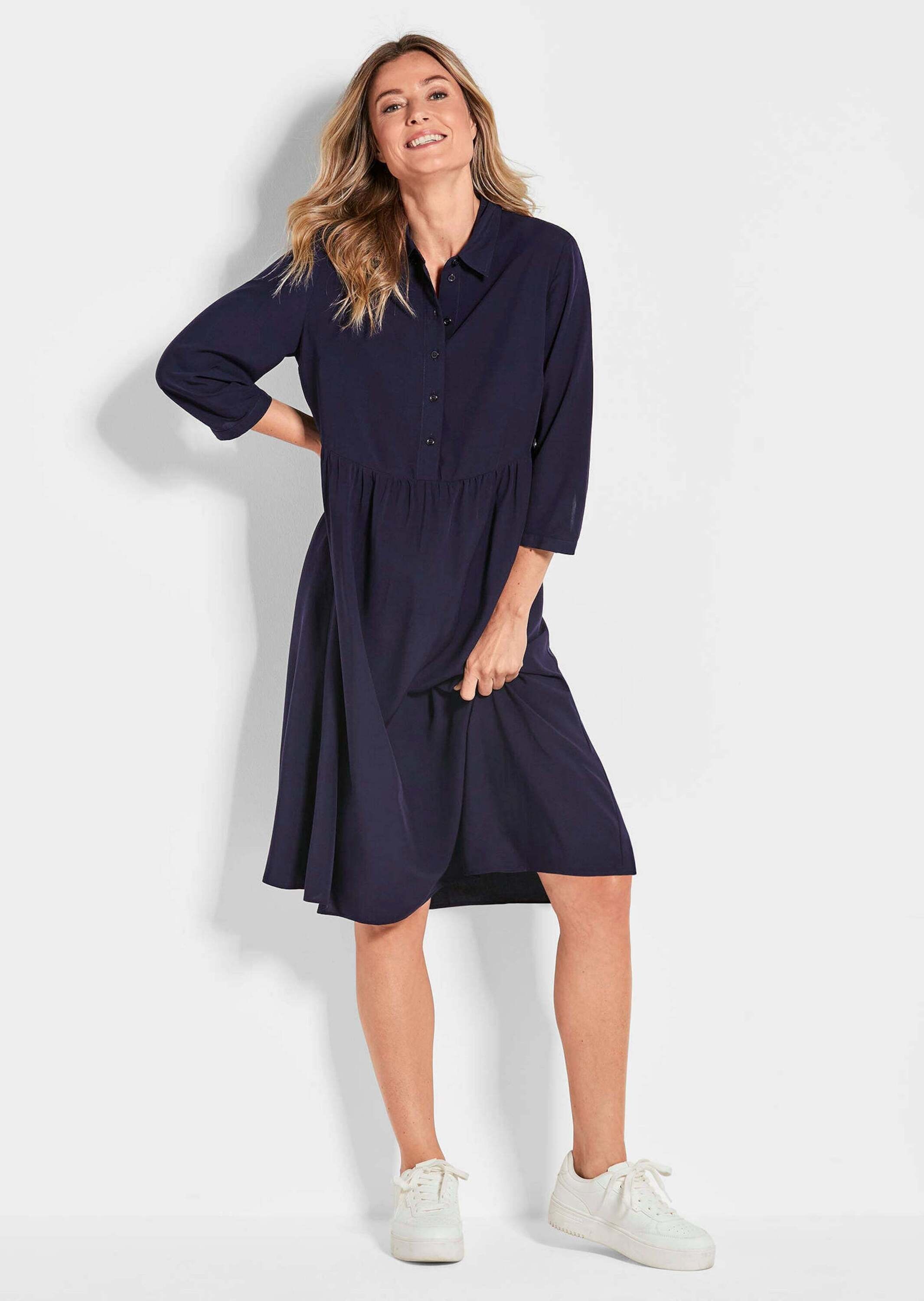 GOLDNER Blusenkleid »Kurzgröße Elegantes Sommerkleid mit Knopfleiste«