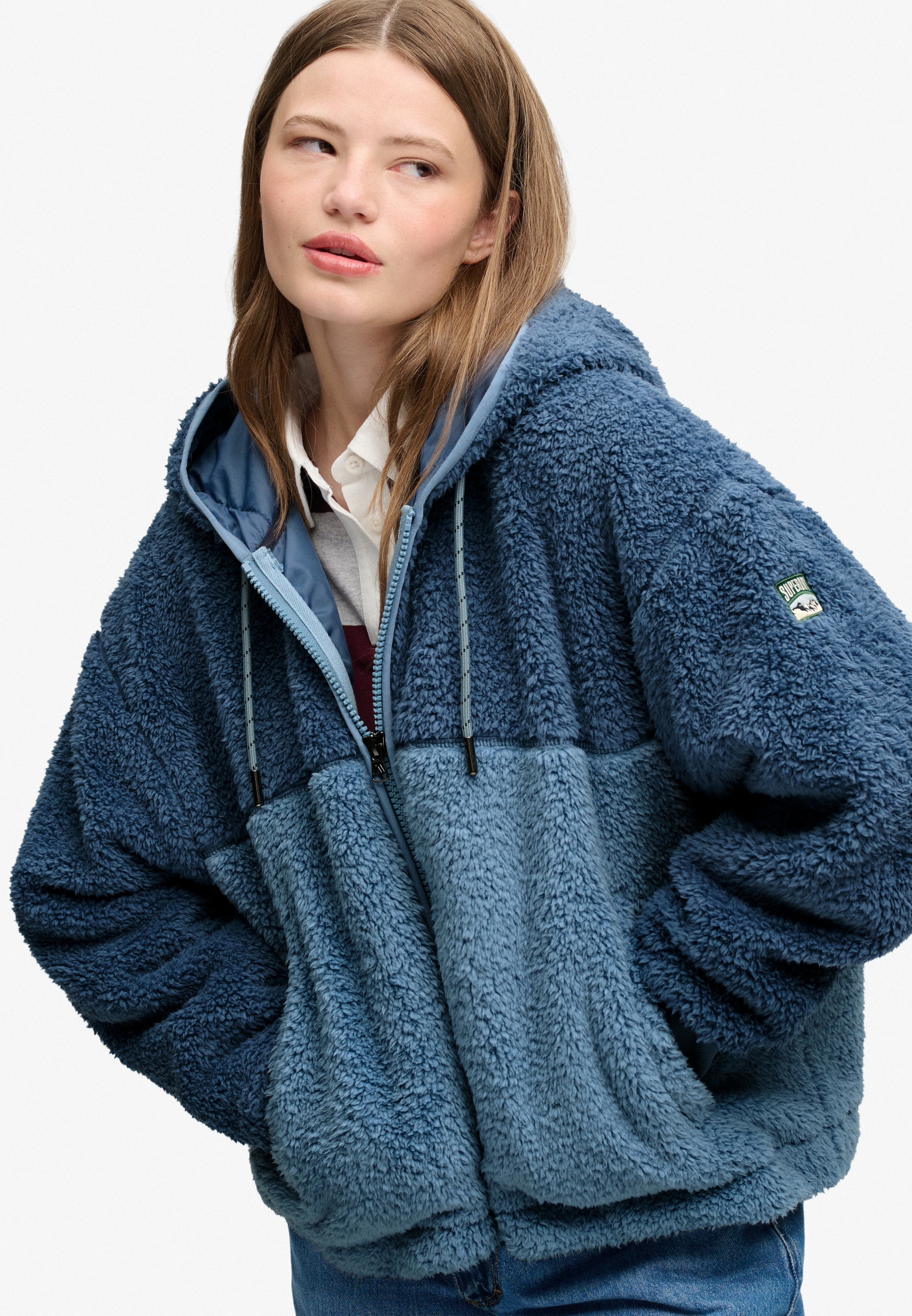 Superdry Kapuzensweatjacke »SUPER SOFT ZIPHOOD« Kunstfaser, oversize