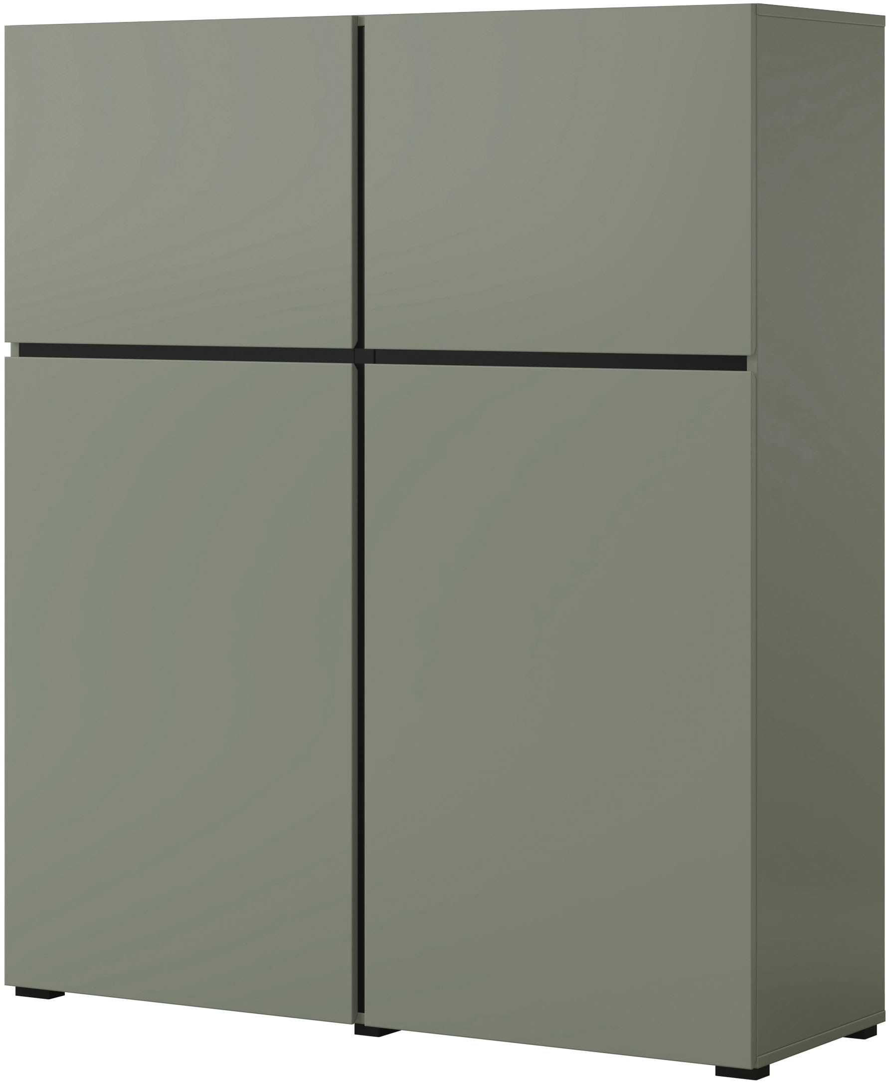 INOSIGN Highboard »Cross, moderne grifflose Hochkommode mit 4 Türen,Türkommode«, Hochschrank, Höhe 139 cm mit viel Stauraum, Einlegeböden verstellbar