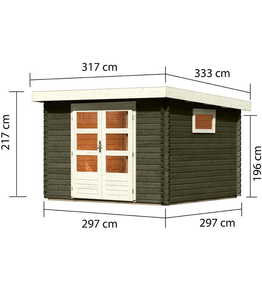 Karibu Gartenhaus »Trittau 3«, 40 mm Wandstärke, mit Fenster