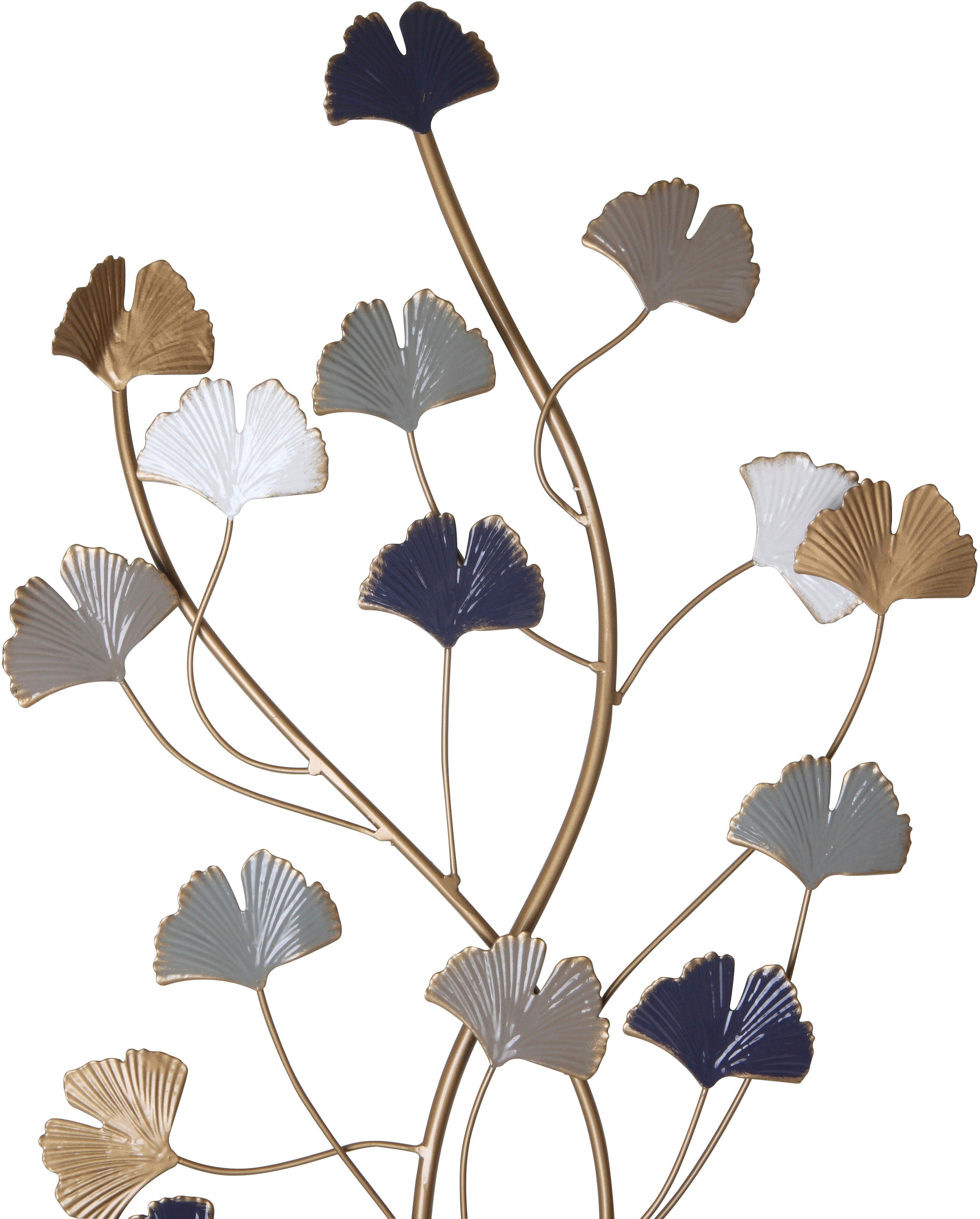 OTTO home Wanddekoobjekt »Gingko Blätter, florale Dekoration« hochwertige Wanddeko, aus Metall, ca.91cm hoch