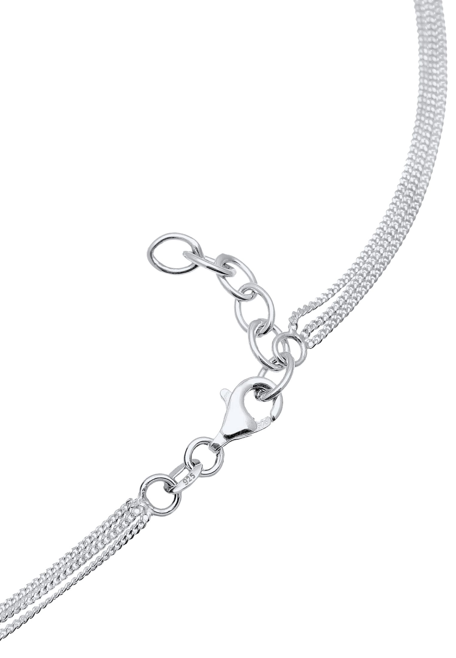 Elli Silberkette »Halskette Layer Halbmond 925 Silber, mit Kristallen von Swarovski®«