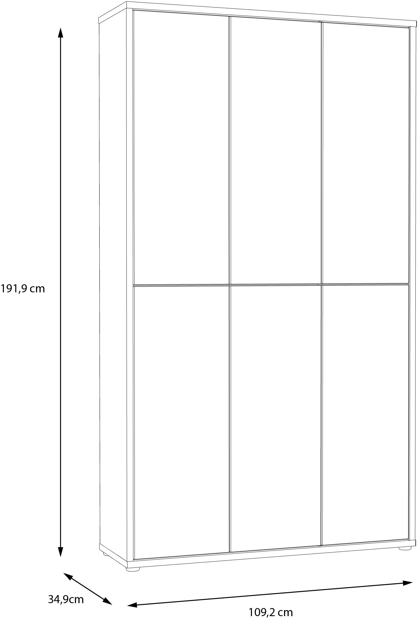 FORTE Schuhschrank »Alice Springs«, Breite 109 cm, Höhe 192 cm, mit 8 Böden