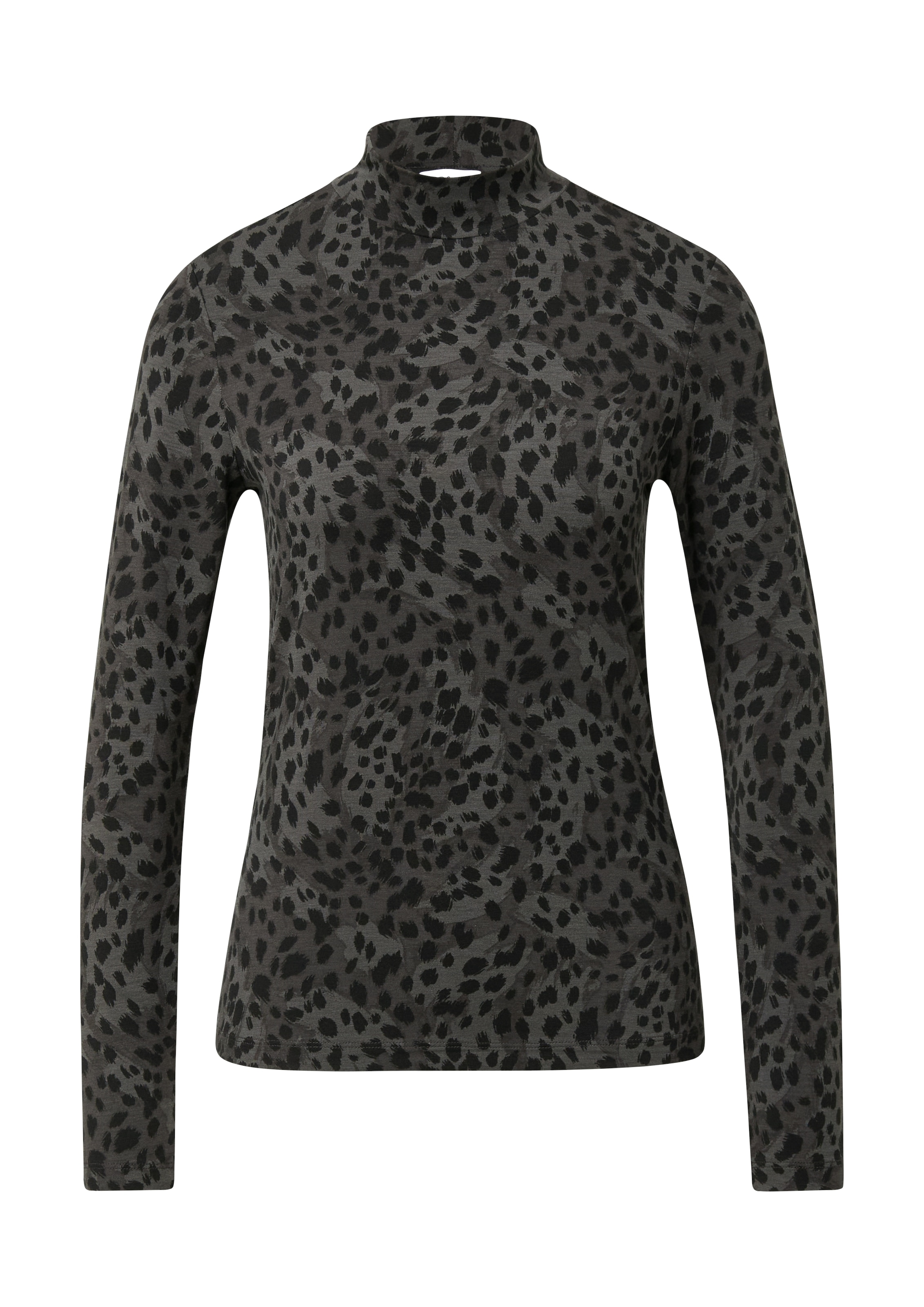 s.Oliver Langarmshirt mit Stehkragen und aus Viskose-Stretch