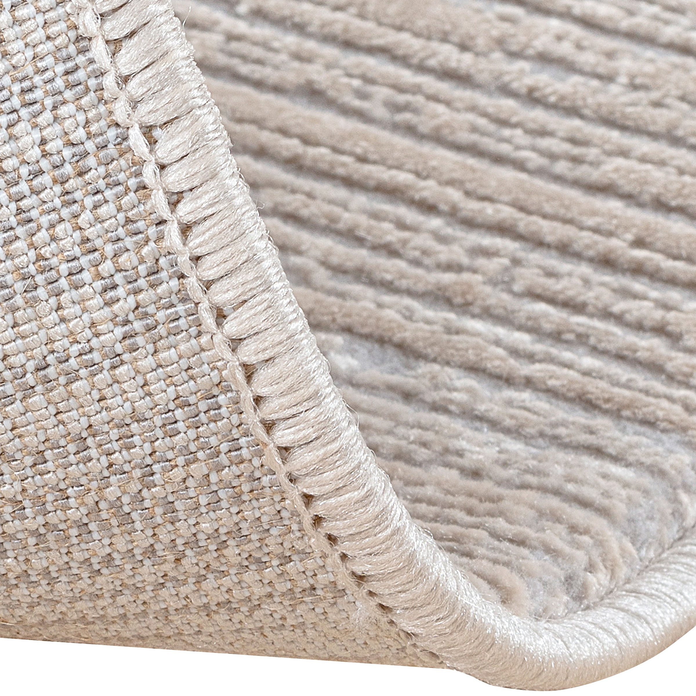 Sehrazat Teppich »LIMA« rund 10 mm Höhe Kurzflor, Linienstruktur, leichter Glanz, Wohnzimmer