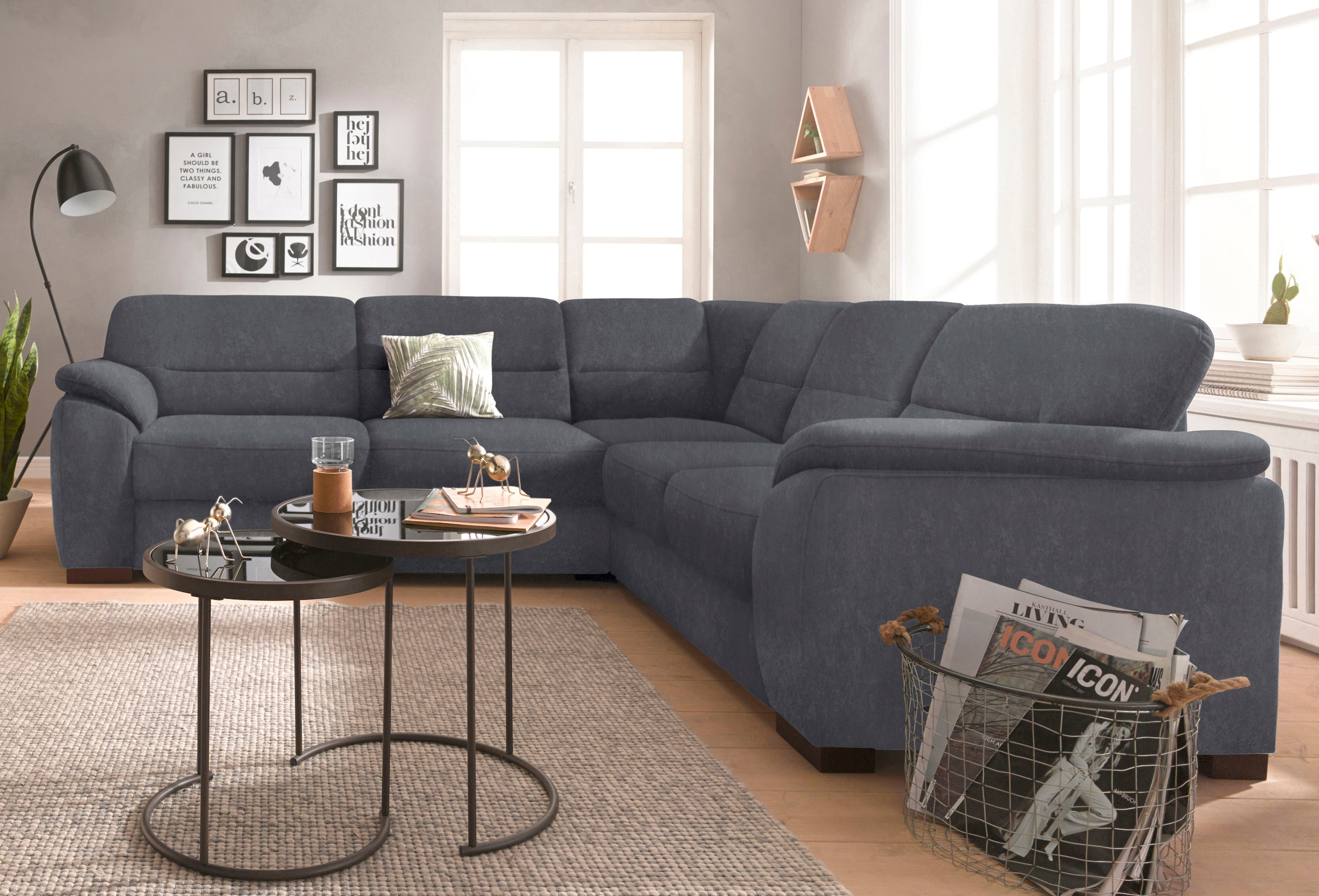 sit&more Ecksofa »Montego L-Form«, wahlweise mit Bettfunktion und Schubkasten