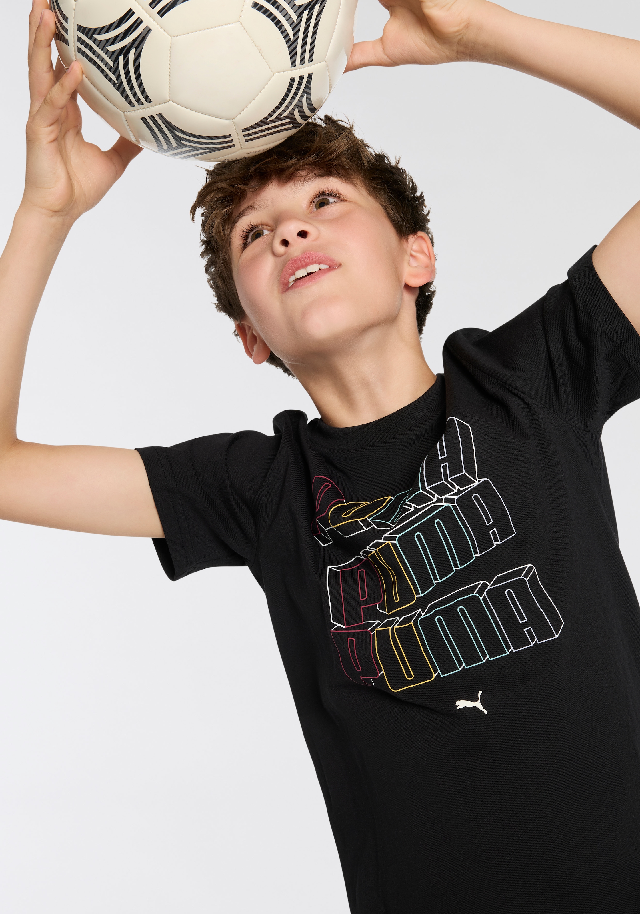 PUMA T-Shirt »ESS LOGO LAB HOG TEE B« für Jugendliche, sportlicher Stil, Kurzarm, Rundhalsausschnitt