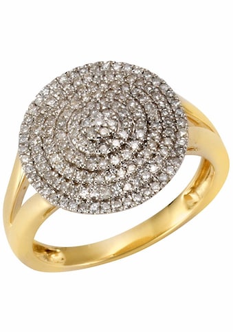 Firetti Diamantring »Glamour, seitlich ausgestanzte Ringschiene«, mit Diamanten kaufen