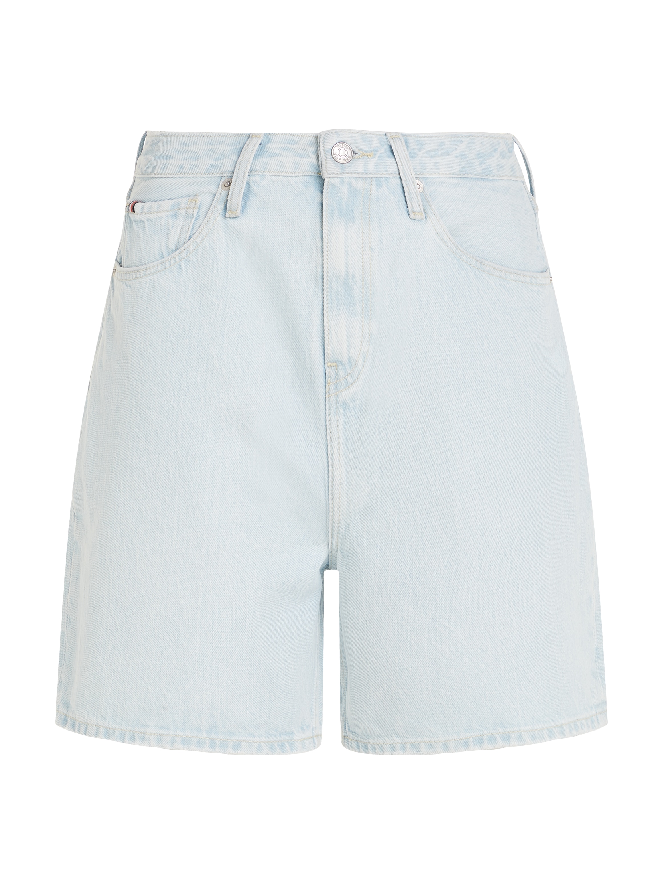 Tommy Hilfiger Shorts »DNM STRAIGHT SHORT HW LOLA«, mit Markenlabel