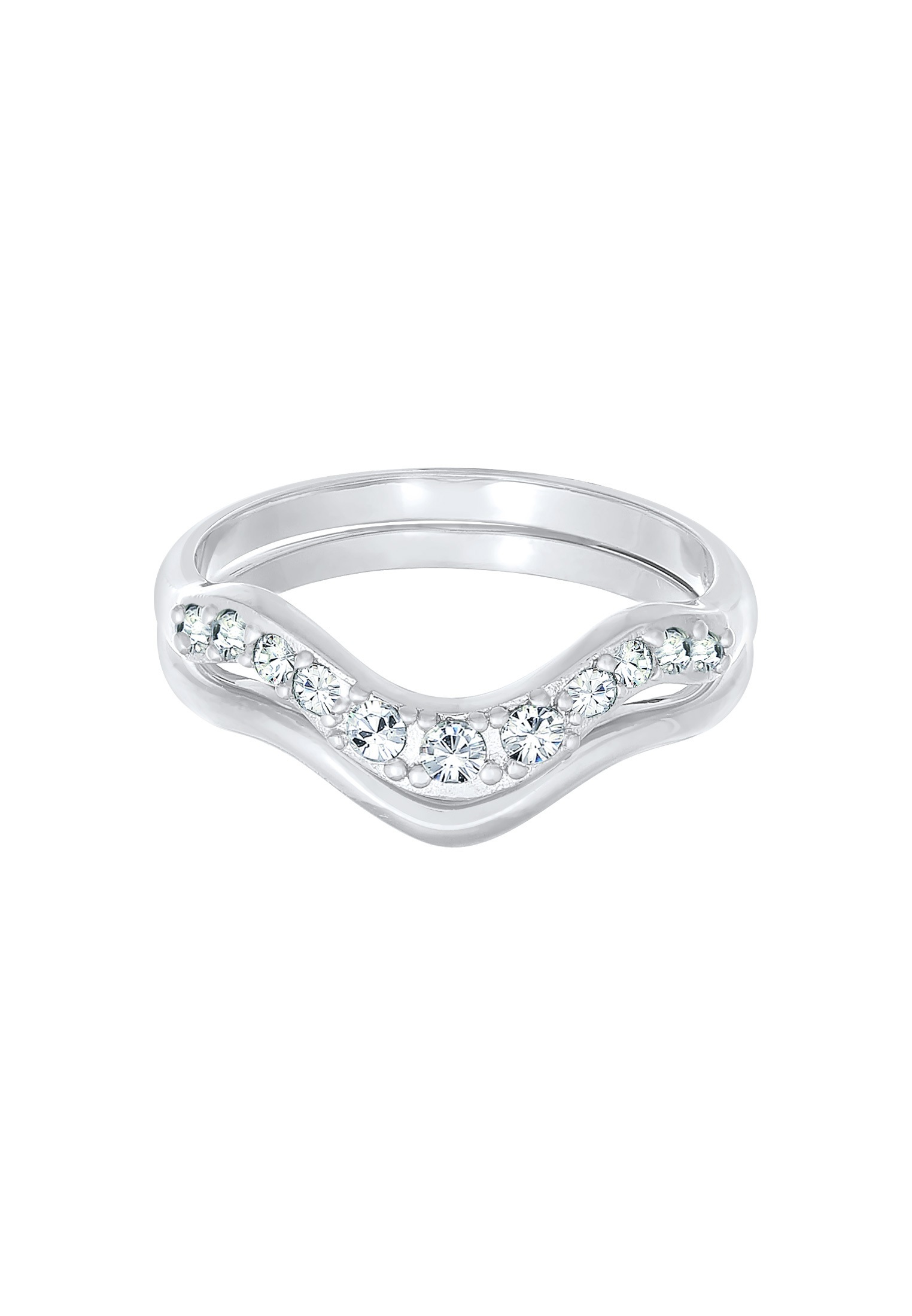 Elli Ring-Set »Ring Stapelring Swing Kristalle (2-tlg.) 925 Silber«