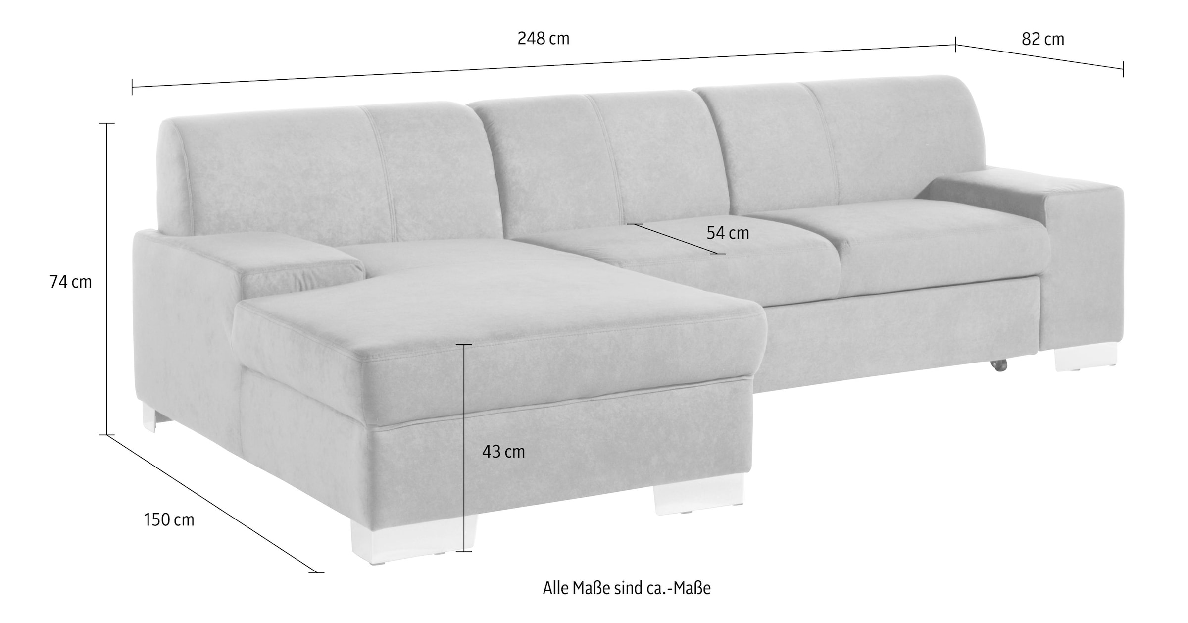 DOMO collection Ecksofa »Star, zeitlose Formensprache, elegante Optik, L-Form«, wahlweise mit Bettfunktion