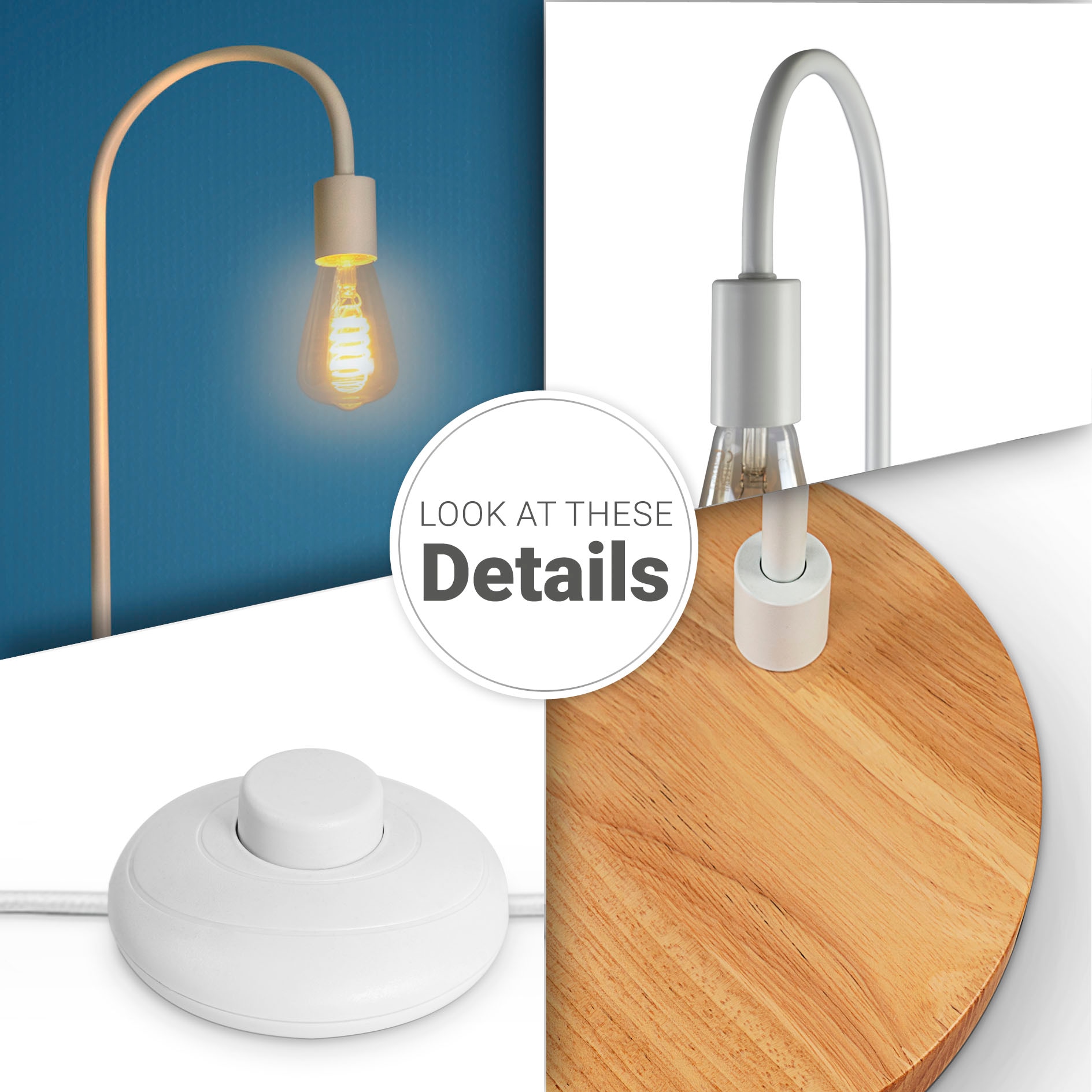 LED Stehlampe Minimalistisch XXL Holz Home Fuß online Industrial Paco Skandi kaufen Wohnzimmer Garantie »WALTER«, Bogenlampe | Jahren 3 mit