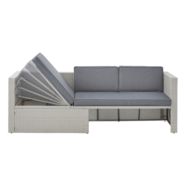 KONIFERA Gartenlounge-Set »Lagos Premium«, (13 tlg.), 3er-Sofa, 3 Hocker,  Tisch, Polyrattan online kaufen | mit 3 Jahren XXL Garantie