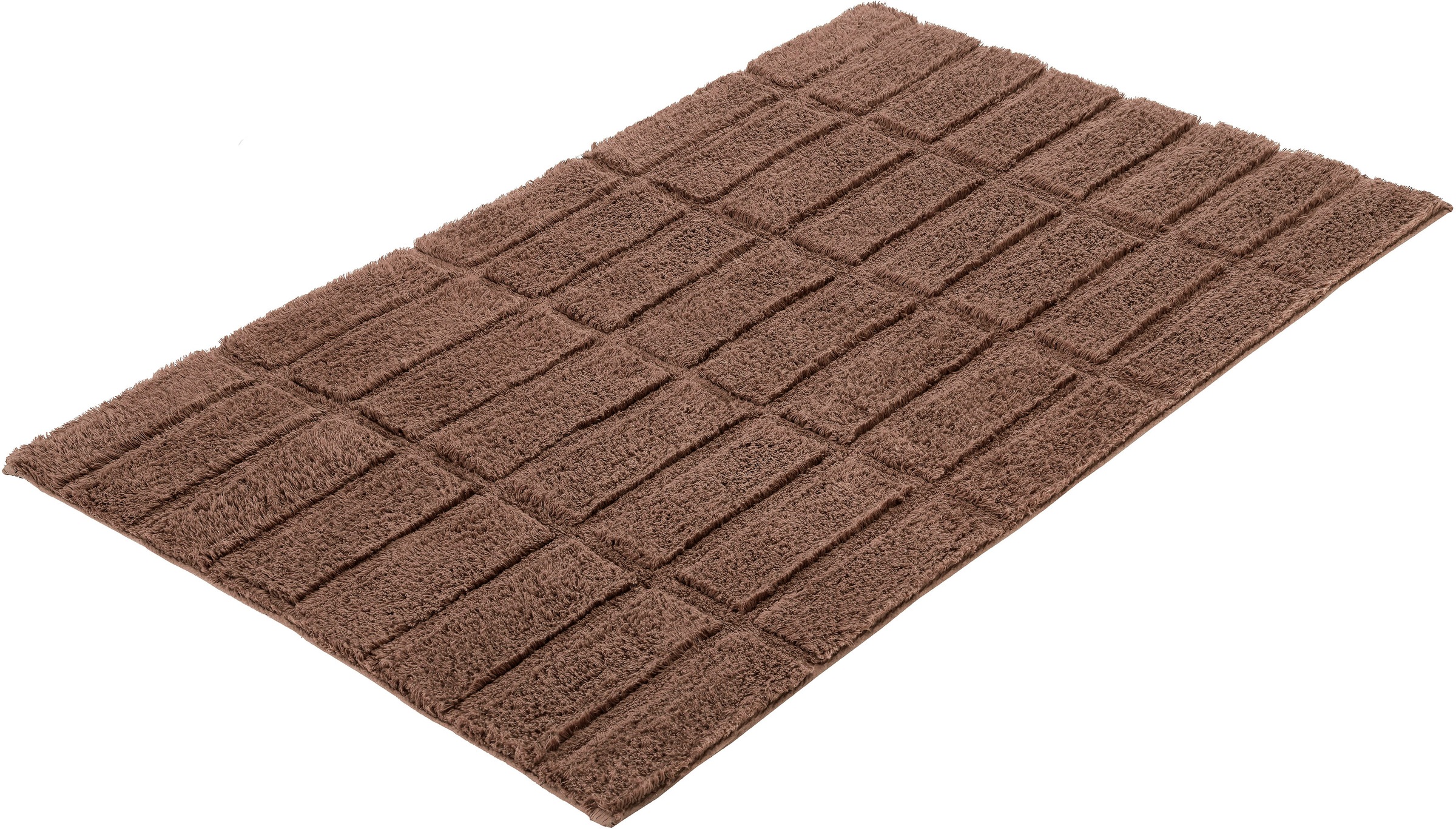 Kleine Wolke Badematte »Tiles«, rutschhemmend beschichtet, fußbodenheizungsgeeignet, Badteppich, Uni Farben, Hoch-Tief Effekt