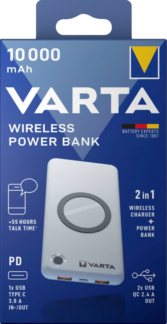 VARTA Powerbank »VARTA Wireless Power Bank 10000 mAh mit Ladekabel«