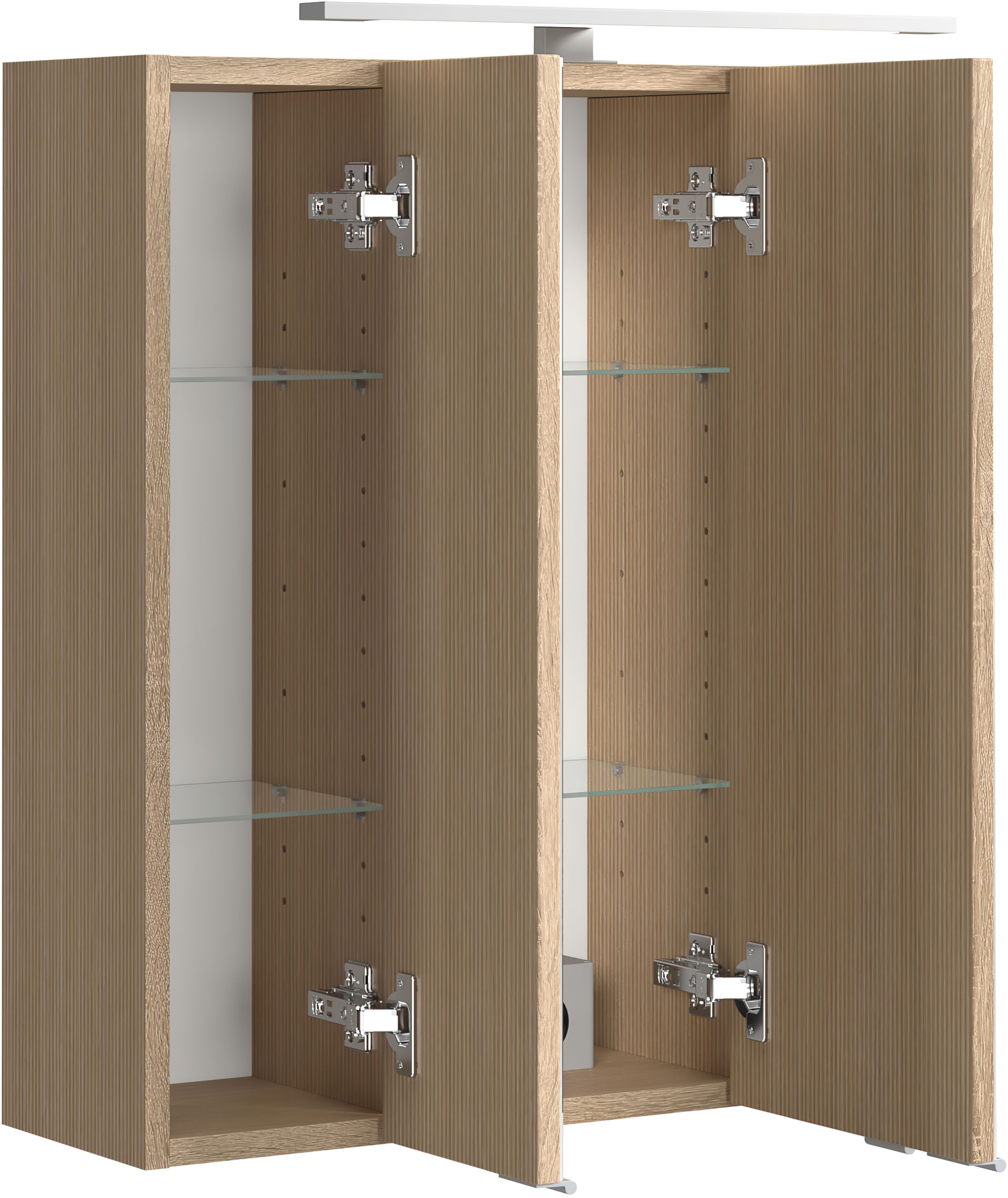 welltime Badmöbel-Set »EIXO, Set aus Spiegelschrank und Unterbeckenschrank«, 60 cm breit, Badmöbel mit LED-Beleuchtung