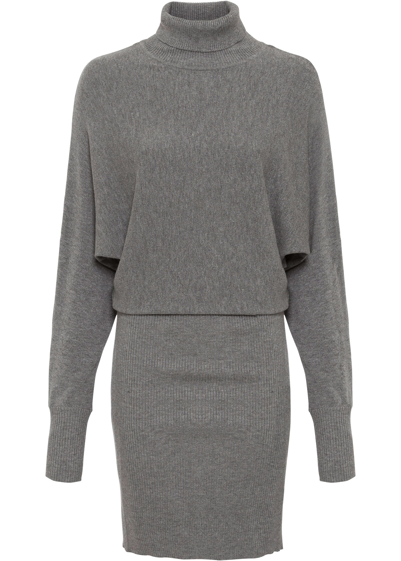 bonprix Strickkleid mit Rollkragen, aus Viskose, Polyamid und Polyester