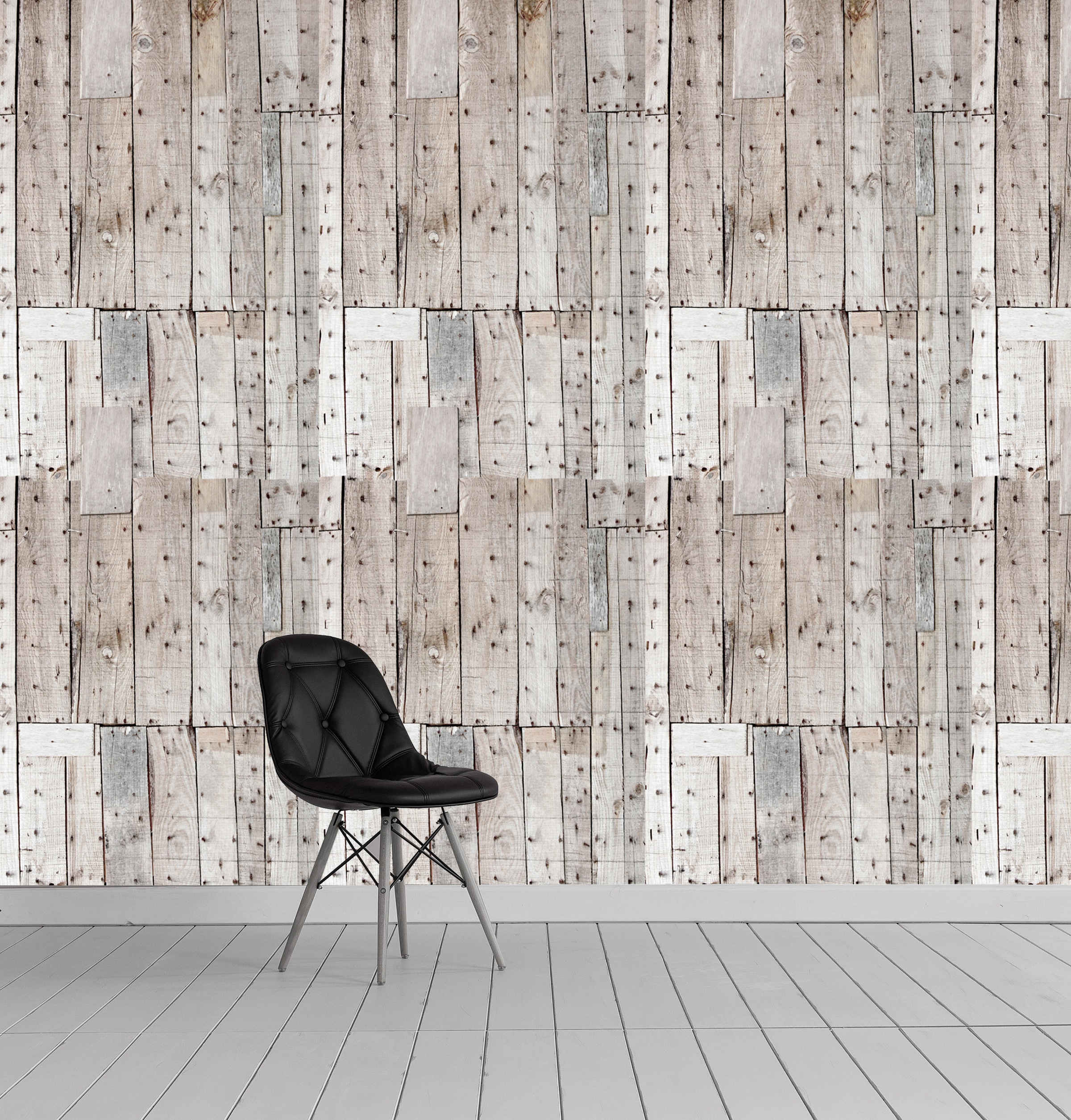 queence Vinyltapete »Fenyra«, bedruckt-Motiv-gemustert-Holz-Retro, 90x250cm, selbstklebend, kinderleichte Anbringung, Sticker
