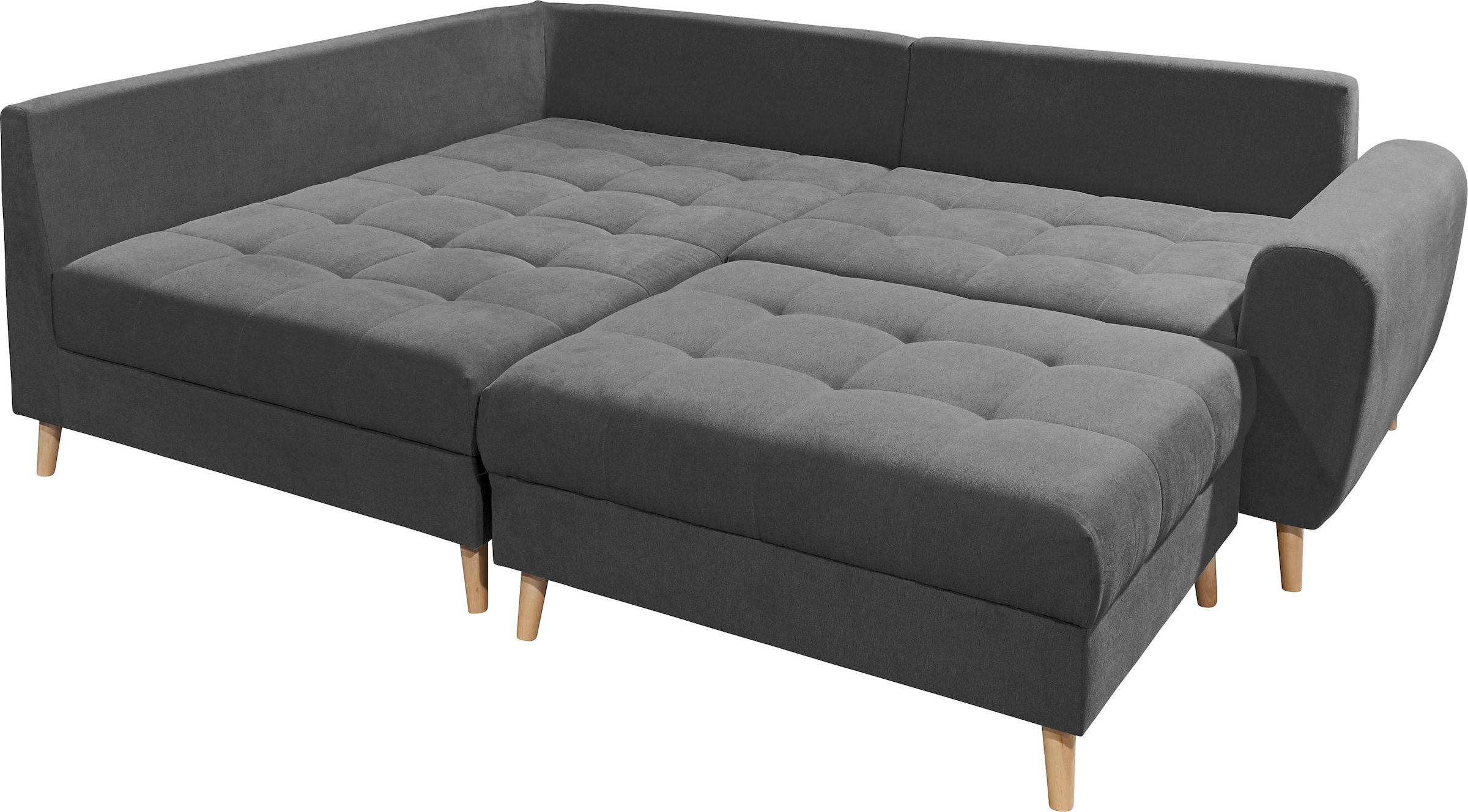 ED EXCITING DESIGN Ecksofa »Alice L-Form« mit Hocker & 3 Zierkissen