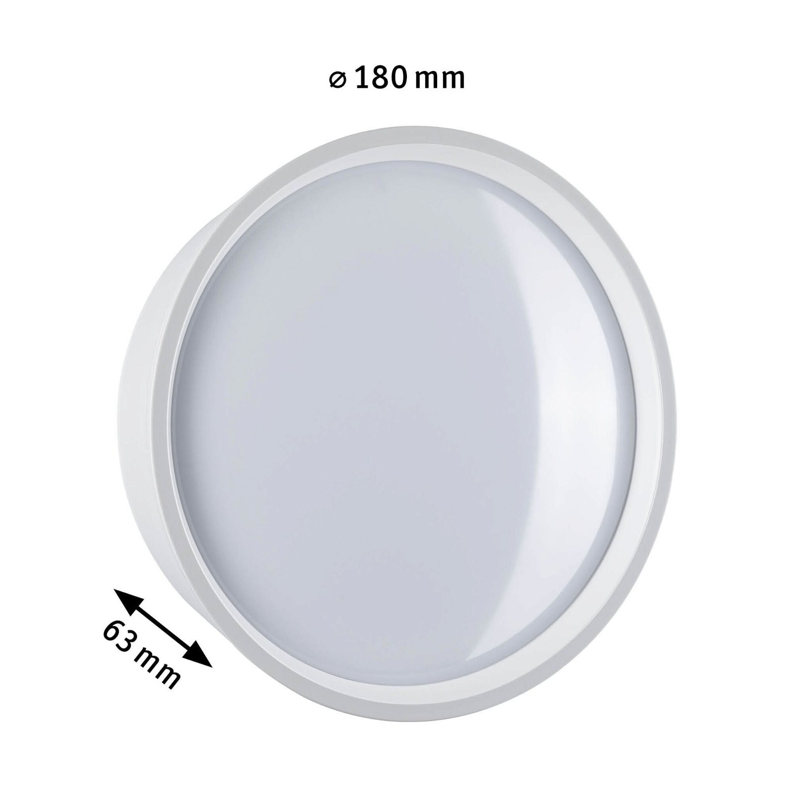 Paulmann LED Außen-Wandleuchte »Platomo IP44 rund 180mm 3000K 14,5W 1200lm 230V Kunststoff«, 1 flammig, seewasserresistent