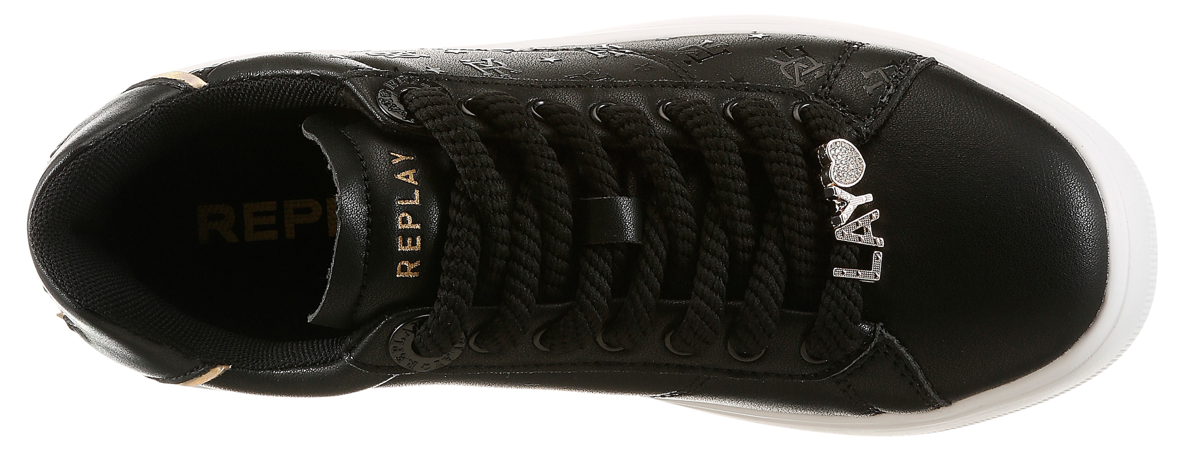 Replay Plateausneaker  Halbschuh, Freizeitsneaker, Schnürschuh mit Monogramm-Prägungen