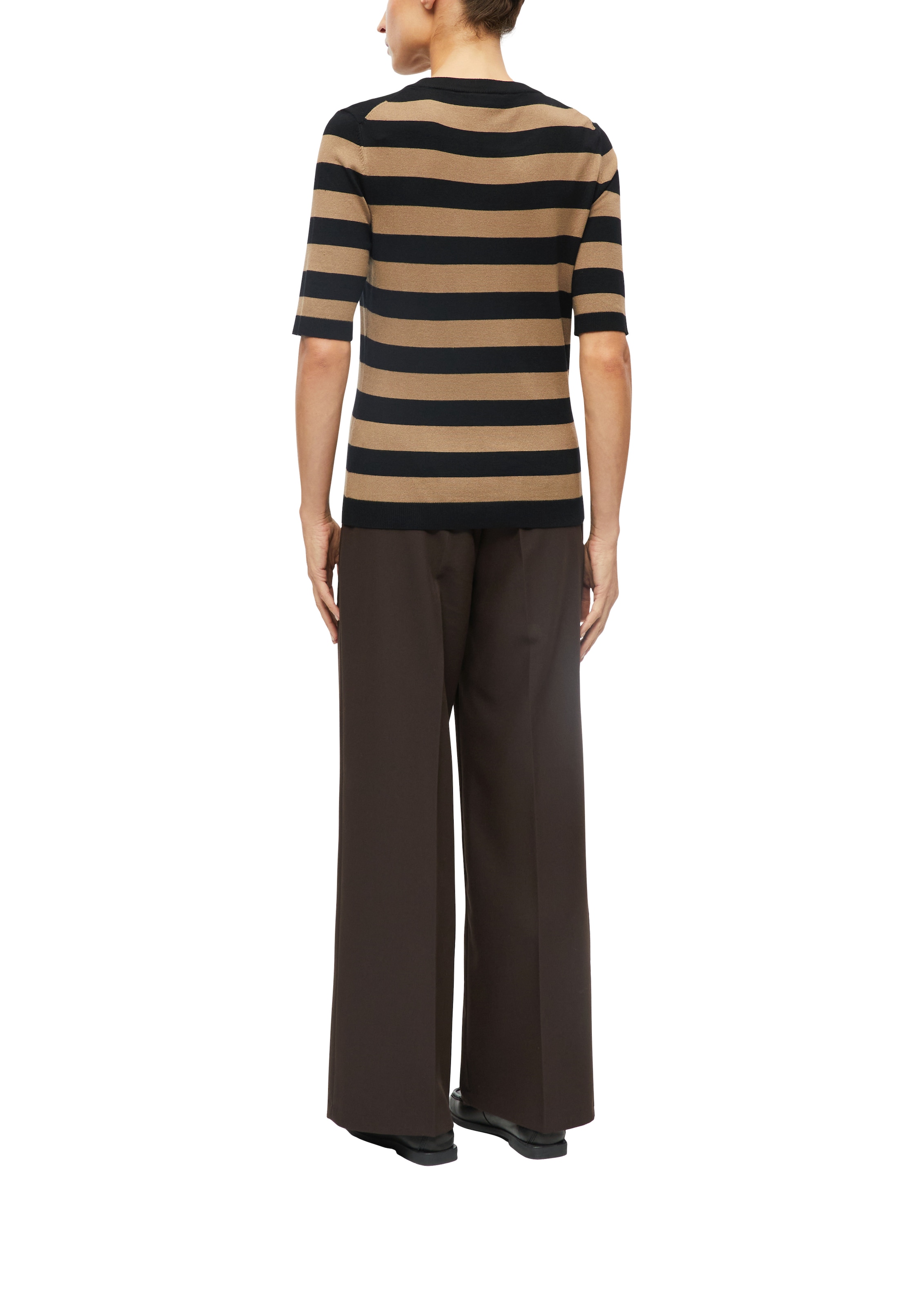 s.Oliver BLACK LABEL Strickpullover Halbarm Sommerpullover mit Viskose / Rundhals