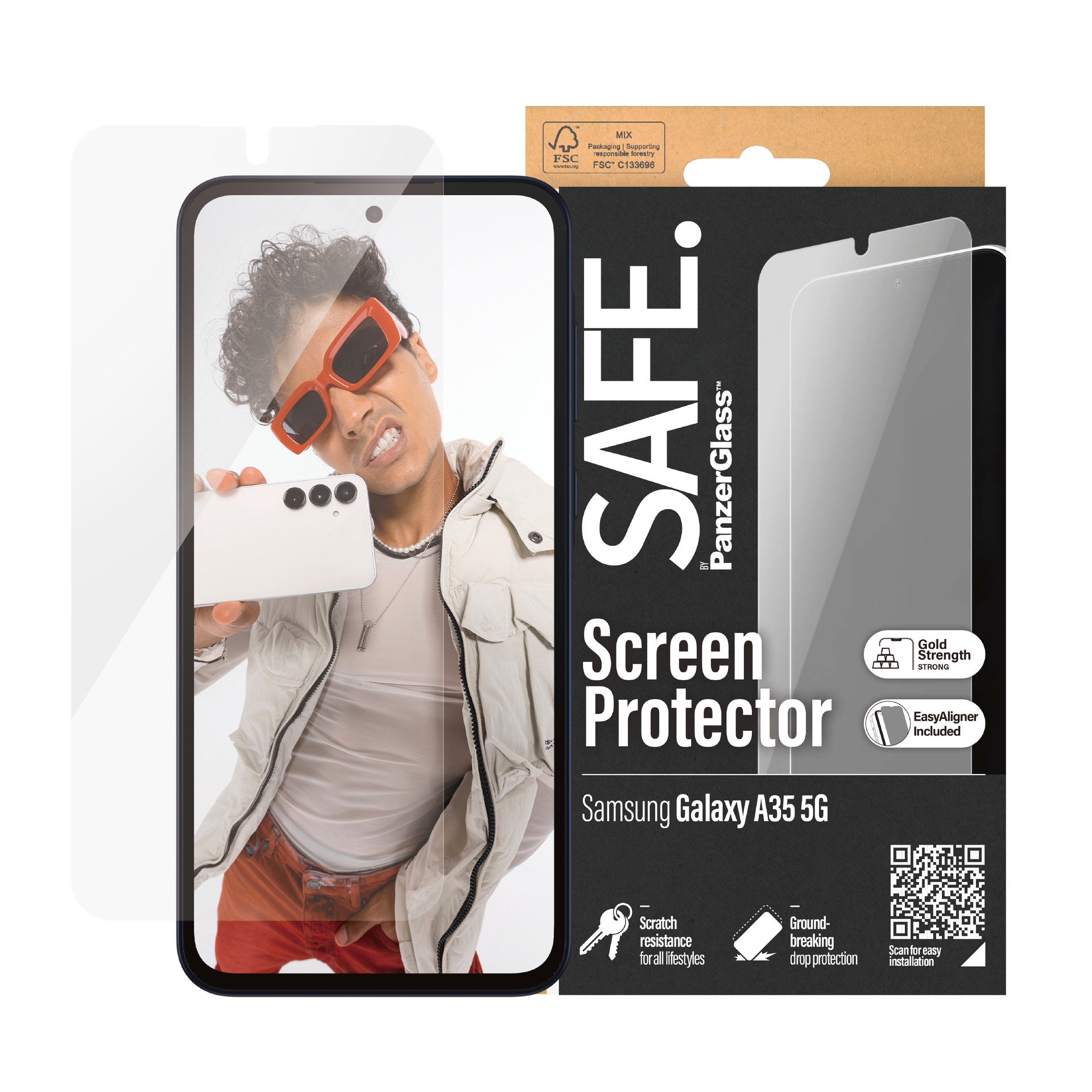 Displayschutzglas »Ultra Wide Fit Screen Protector«, für Samsung A35 5G,...