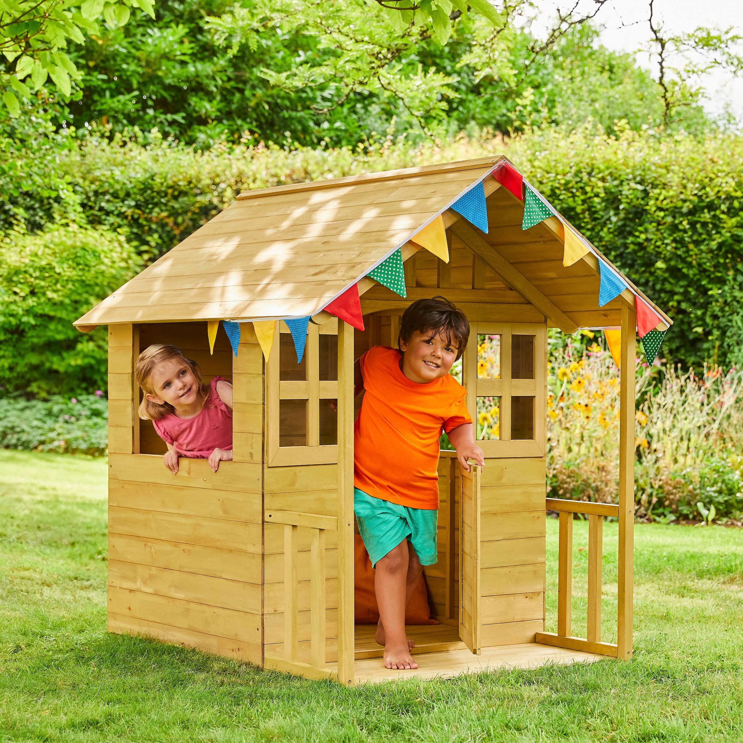 Spielhaus »»Holz Spielhaus, Villa««, Natur, 137x121x140 cm