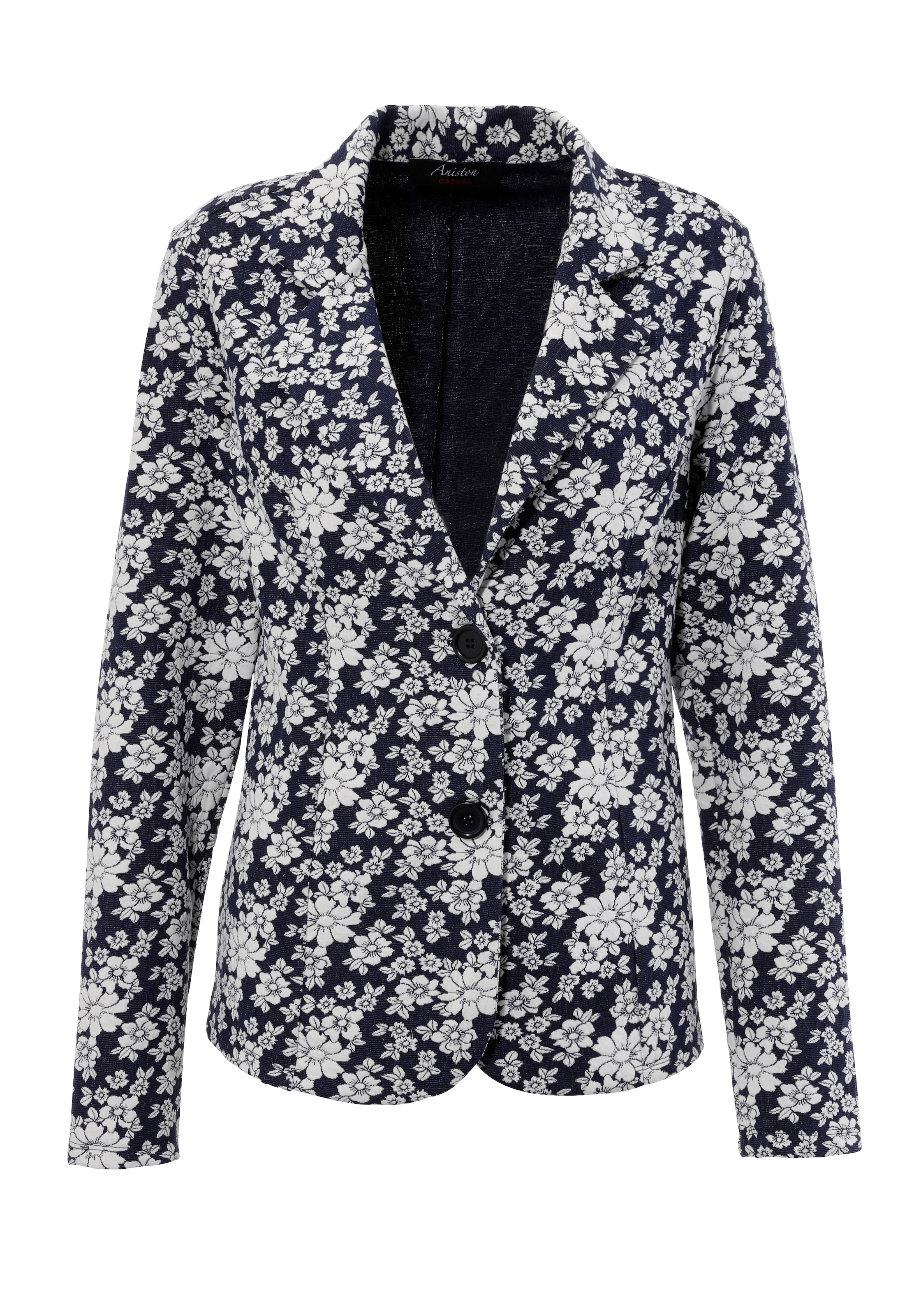 Aniston CASUAL Sweatblazer, mit ausdrucksvollem Blumenmuster - NEUE KOLLEKTION