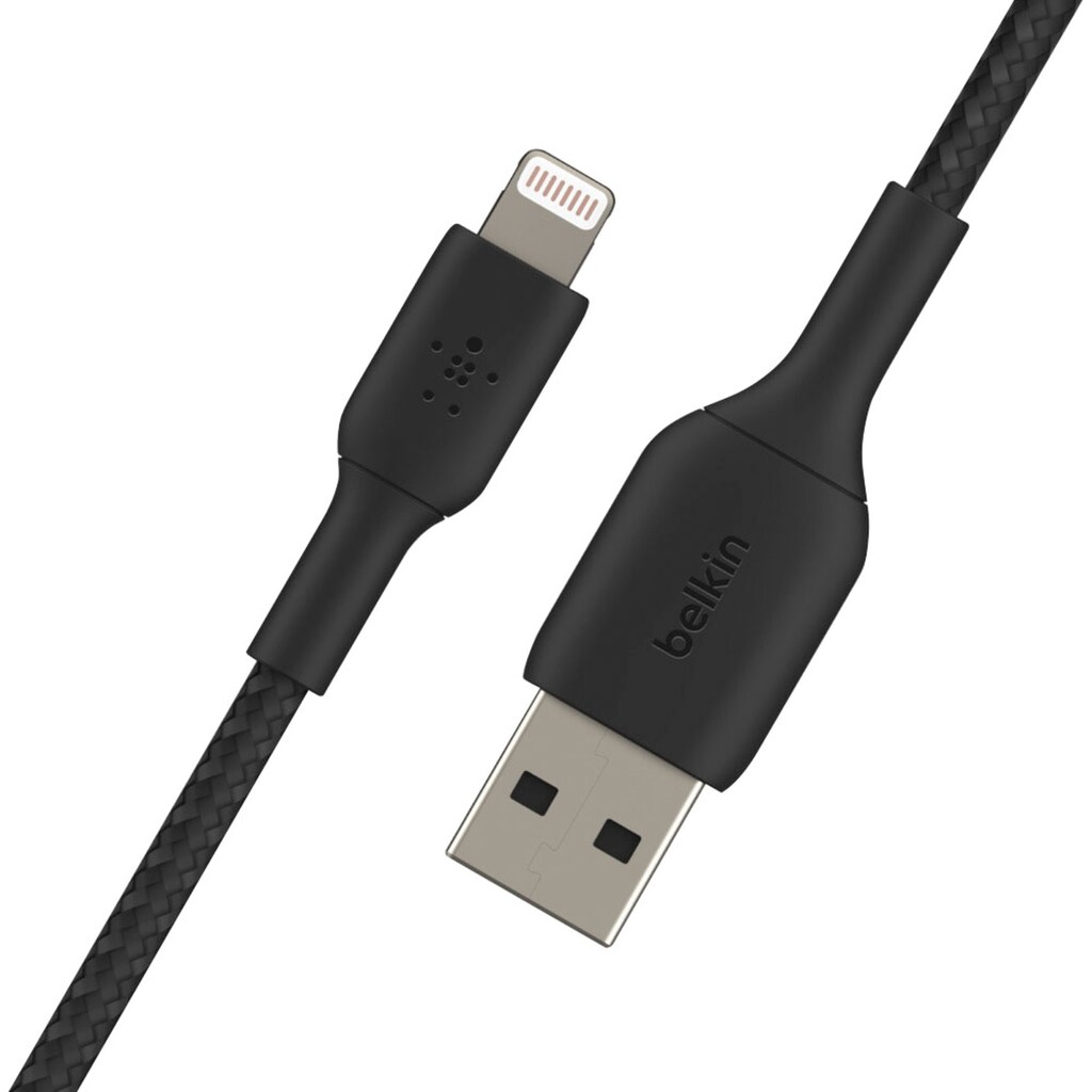 Belkin Smartphone-Kabel »Lightning Lade/Sync Kabel ummantelt mfi 15cm«, Lightning, USB Typ A, 15 cm