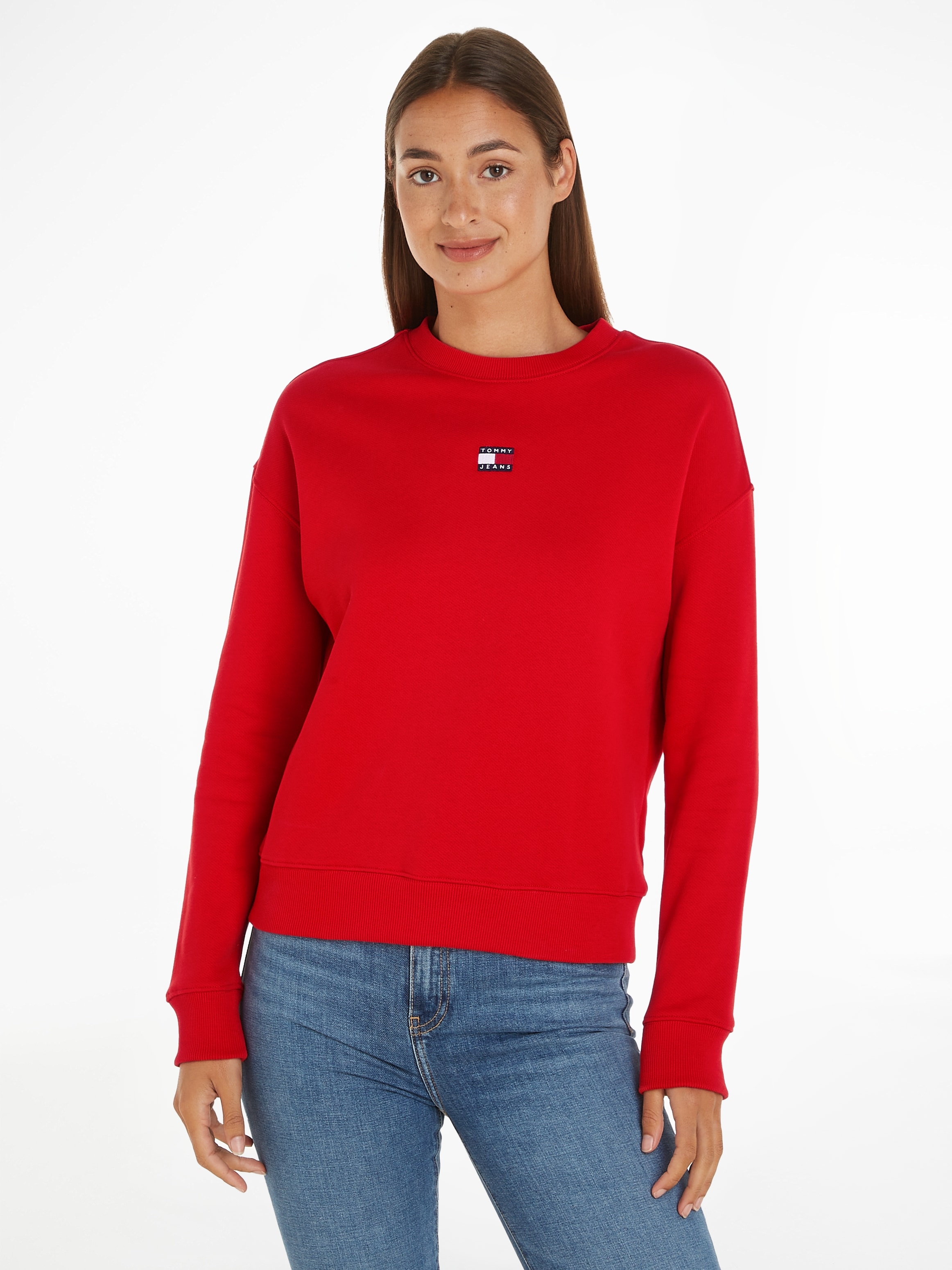 Sweatshirt, mit Dropshoulder-Design und Frontlogo