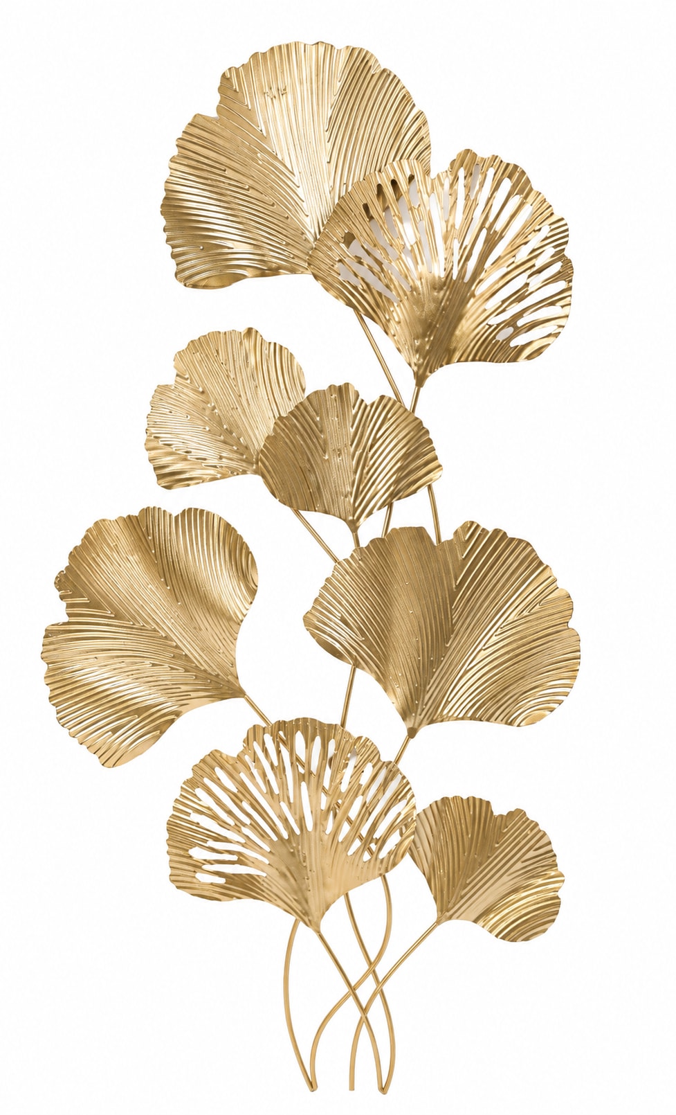 OTTO home Wanddekoobjekt »Ginkgo-Blätter in goldfarben oder türkis« Wanddekoration aus Metall, groß: 91,5x52cm