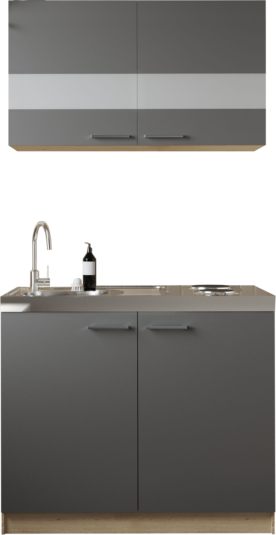 RESPEKTA Pantry-Küche »Merle«, BxHxT: 100 x 200 x 200 cm, grau