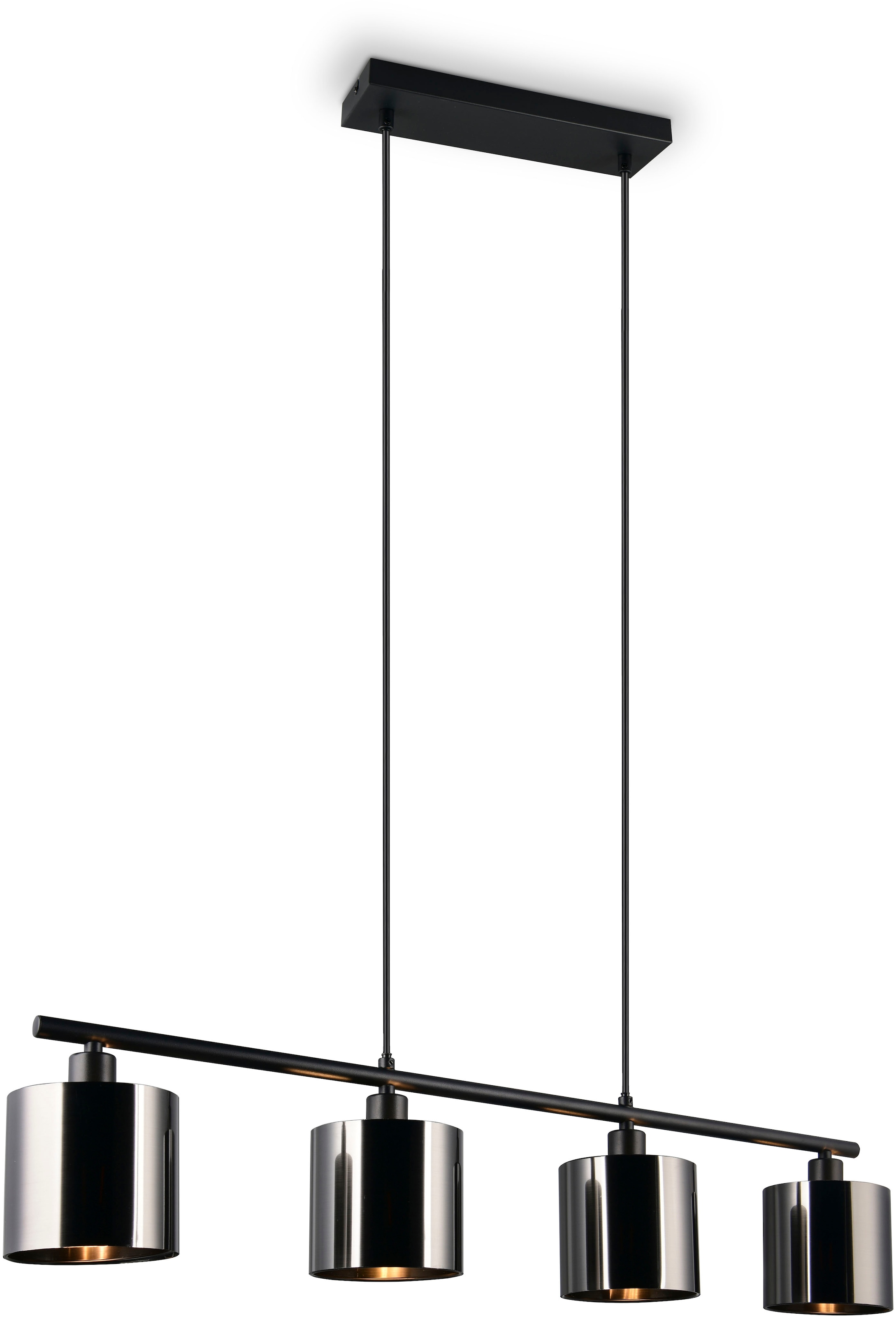 REALITY Leuchten Pendelleuchte »JASON, ohne Leuchtmittel Hängelampe Esstisch 4-flammig, 4xE14 max 10W« E14 1 Stk. warmweiß - kaltweiß höhenverstellbar max 150cm, mit semi-transparenten Kunststoff-Schirmen