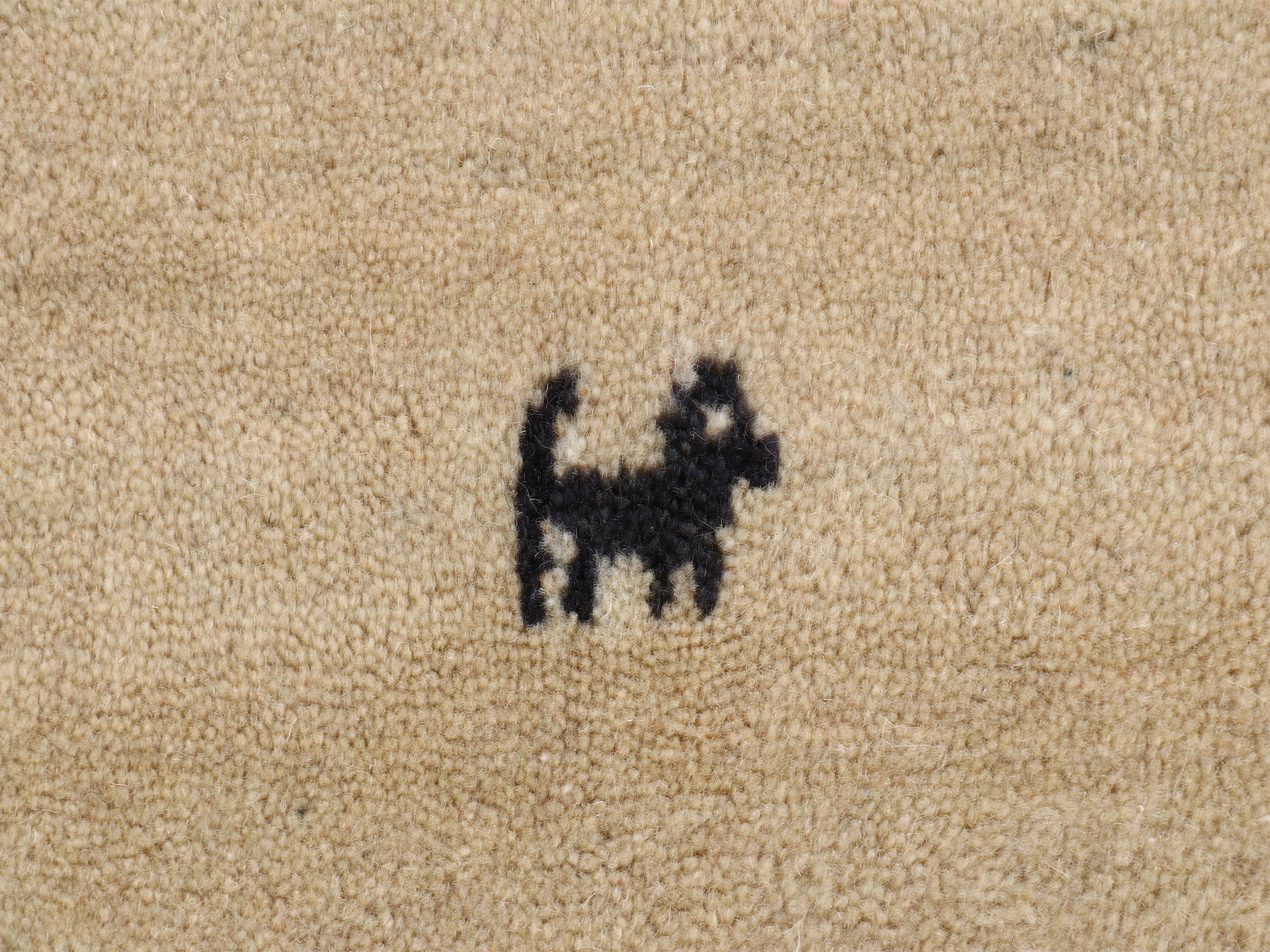 carpetfine Wollteppich »Gabbeh-Uni«, quadratisch, 15 mm Höhe, reine Wolle, handgewebt, Gabbeh Loom Tiermotiv, Sonderform Quadrat