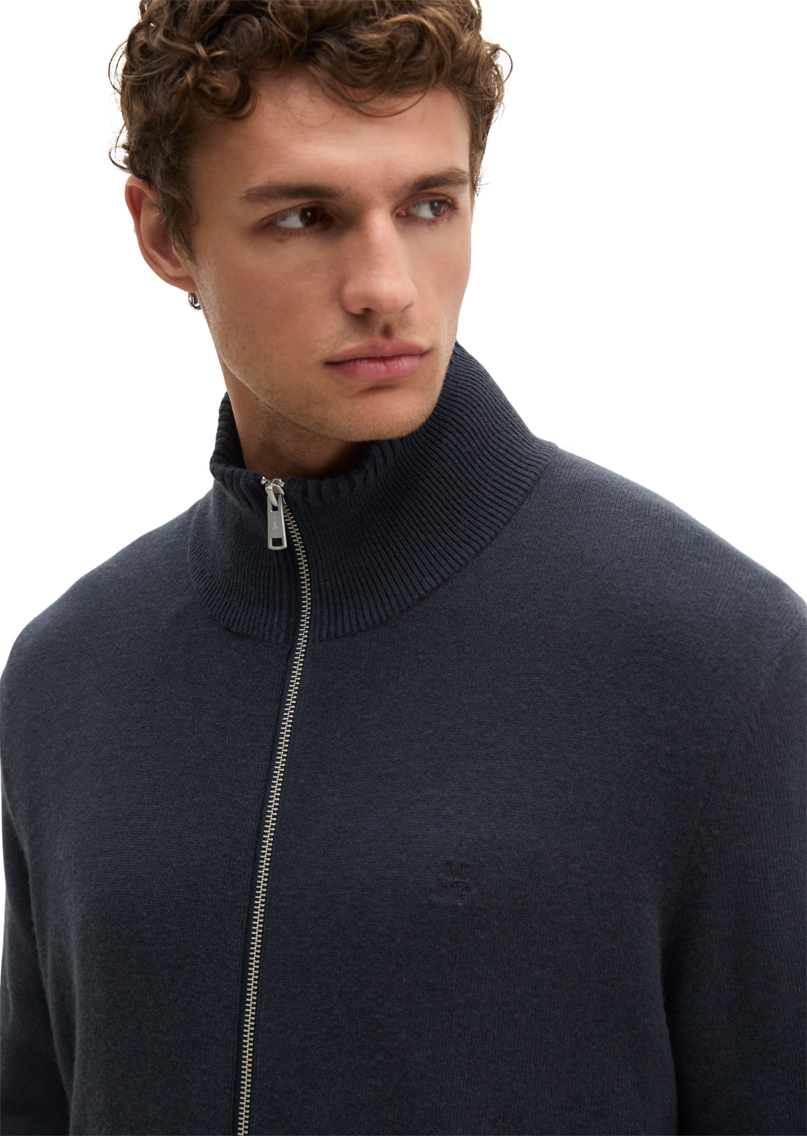 Marc O'Polo Strickjacke regular aus Bio-Baumwoll-Schurwoll-Mix