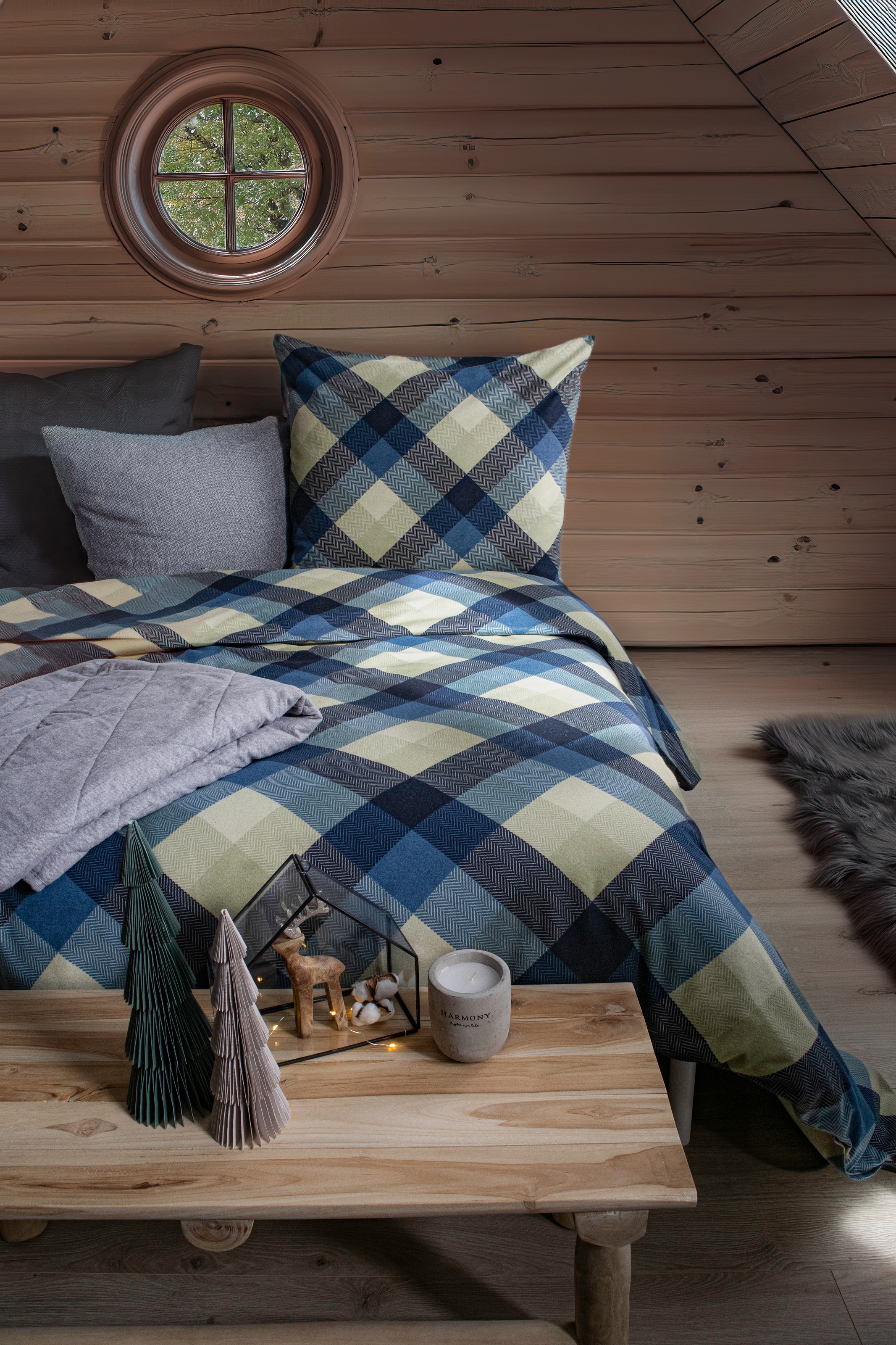 fleuresse Bettwäsche »Aspen« 2 Stk. Feinbiber mit Karo