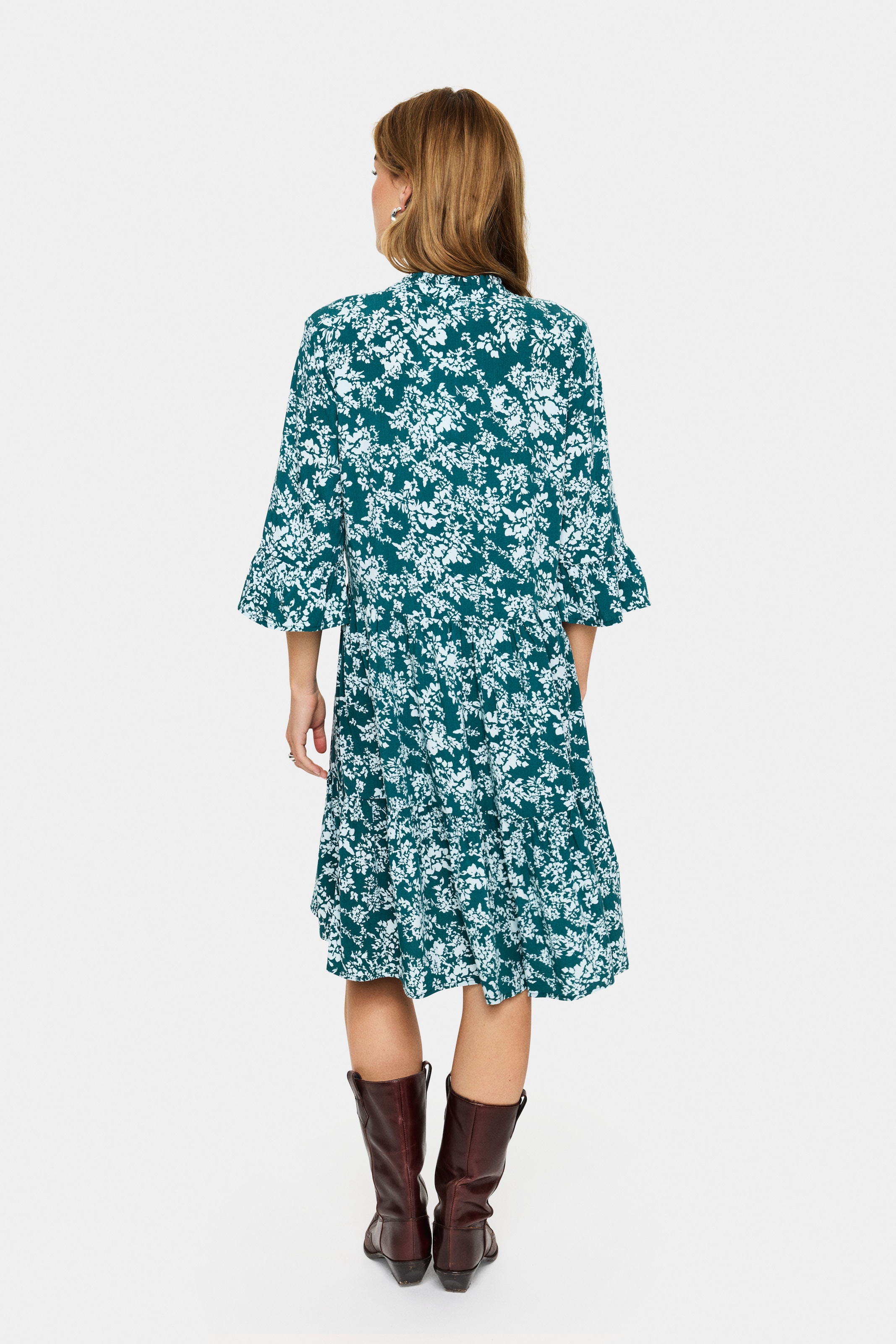 Saint Tropez Blusenkleid »EdaSZ Dress«, mit Volant und 3/4 Ärmel