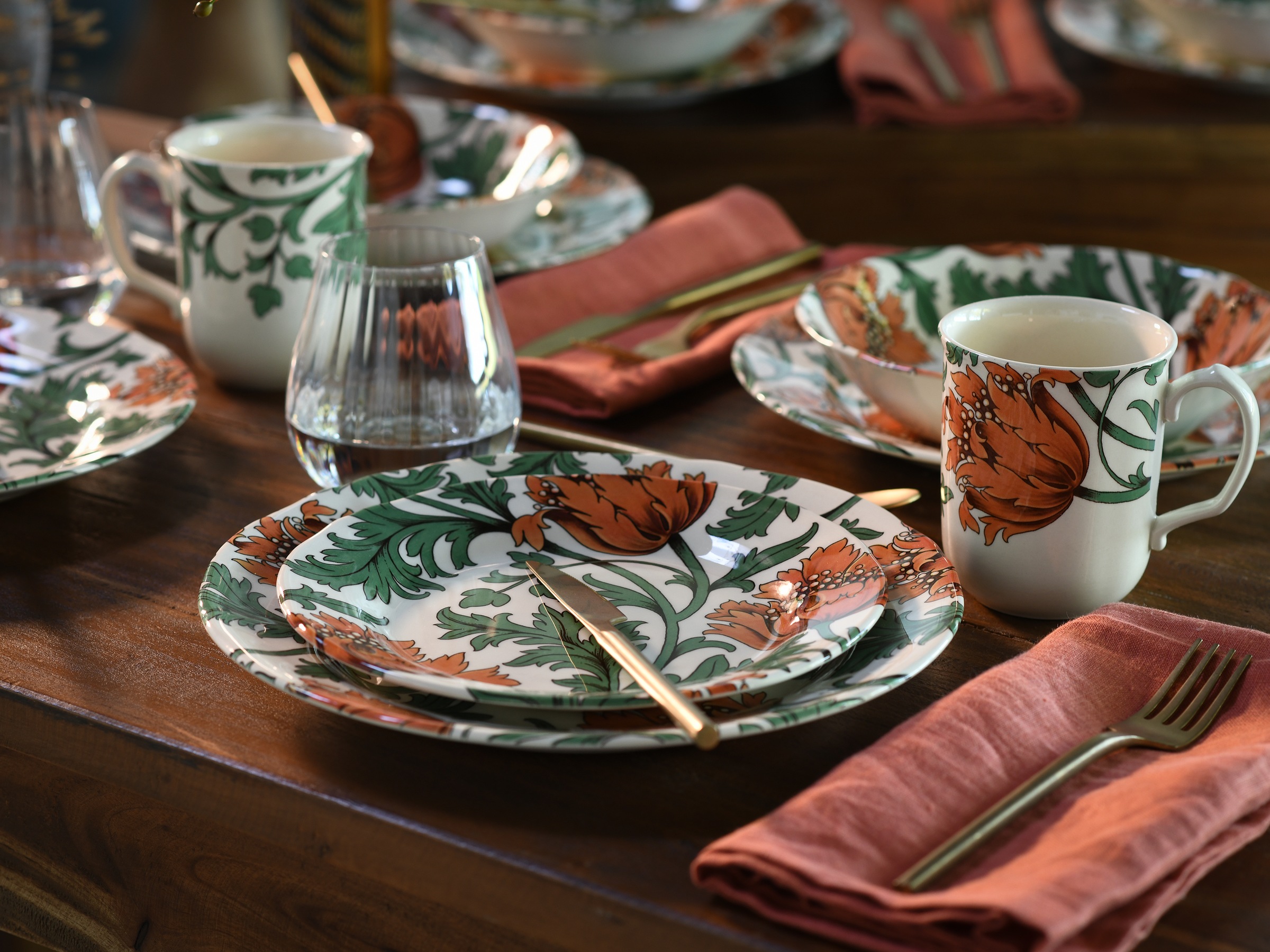 CreaTable Kombiservice »Florentina, Kombi-Service 16-tlg« Blumendekor