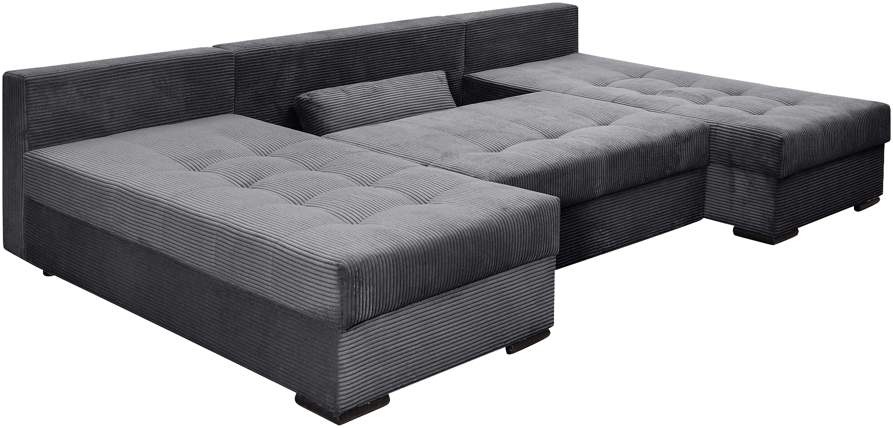 COLLECTION AB Wohnlandschaft »Josy, U-Form, Schlafsofa mit Bettkasten«, (Cord-/Mix), flexible Recamiere, Breite: 269cm, inklusive Rückenkissen, Cord