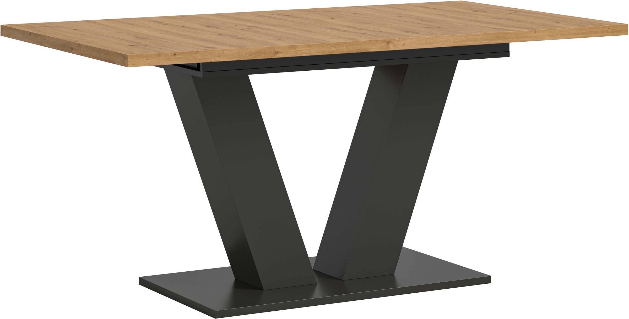 Home affaire Esstisch "Motus, ausziehbar 150 -190 cm, inklusive 40 cm Einlegeplatte" Set, 1 Stk. tlg. V-Gestell mit Bodenplatte, Tisch, Küchentisch, Esszimmer, Küche