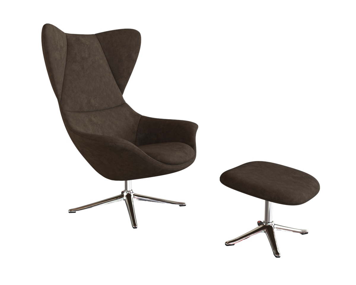 FLEXLUX Ohrensessel »Stilo Relaxsessel, TV-Sessel«, Solitär, Stil-Ikone, drehbar, Fuß Aluminium