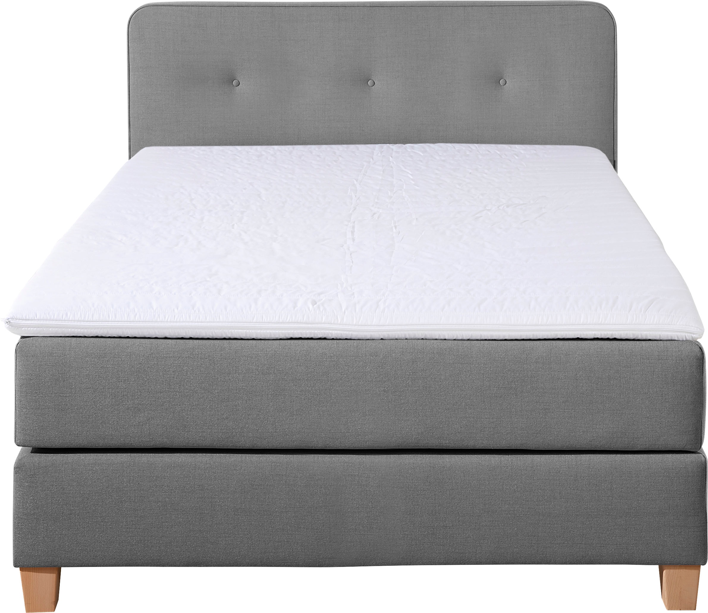 Home affaire Boxspringbett »Fargo«, inkl. Topper, in 3 Matratzenarten, in Samt- oder Strukturstoff