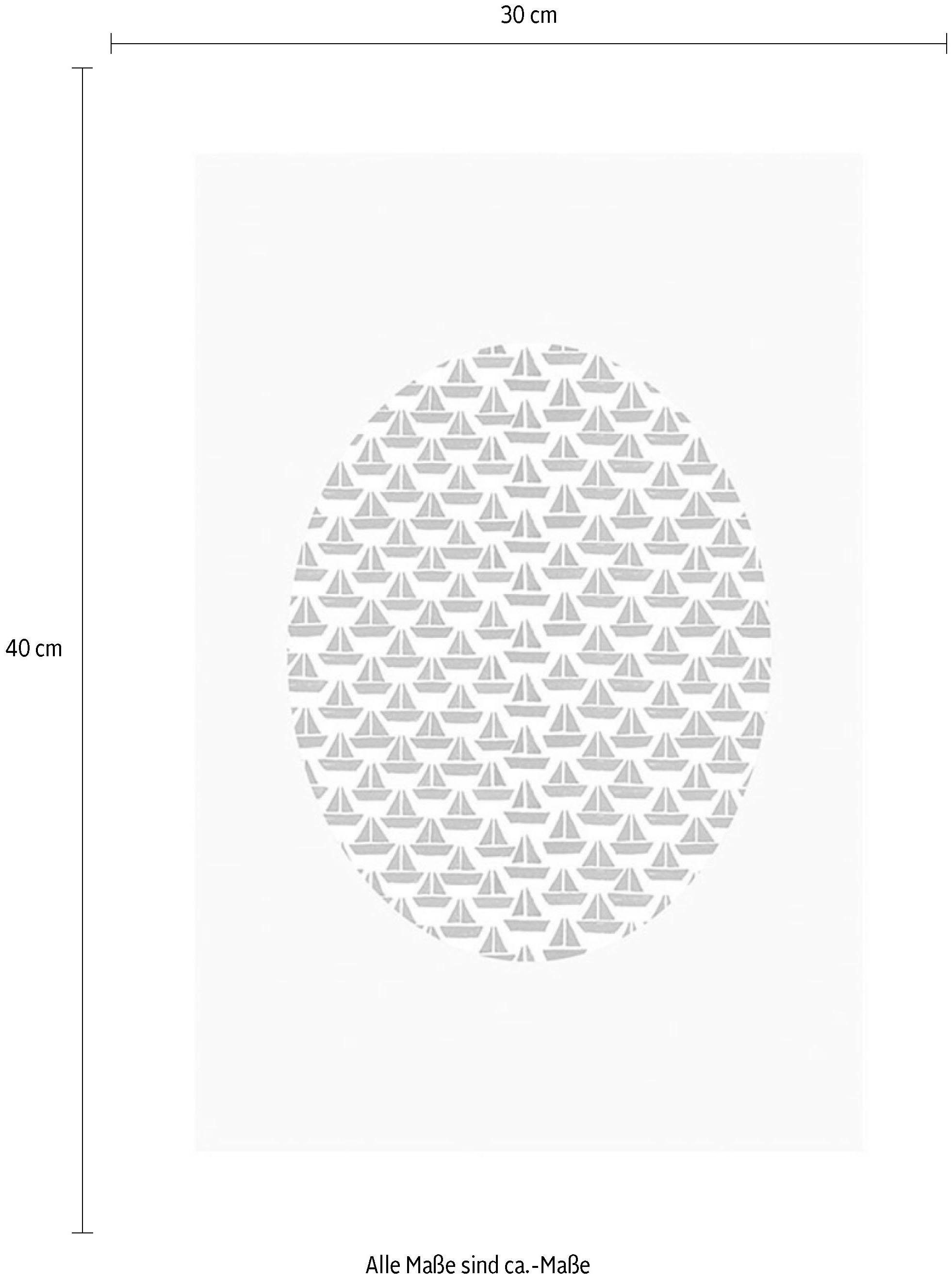 Komar Bild »Shelly Patterns Aqua« Formen | Kunst 1 Stk. tlg. Wandbild zur Dekoration - ohne Rahmen