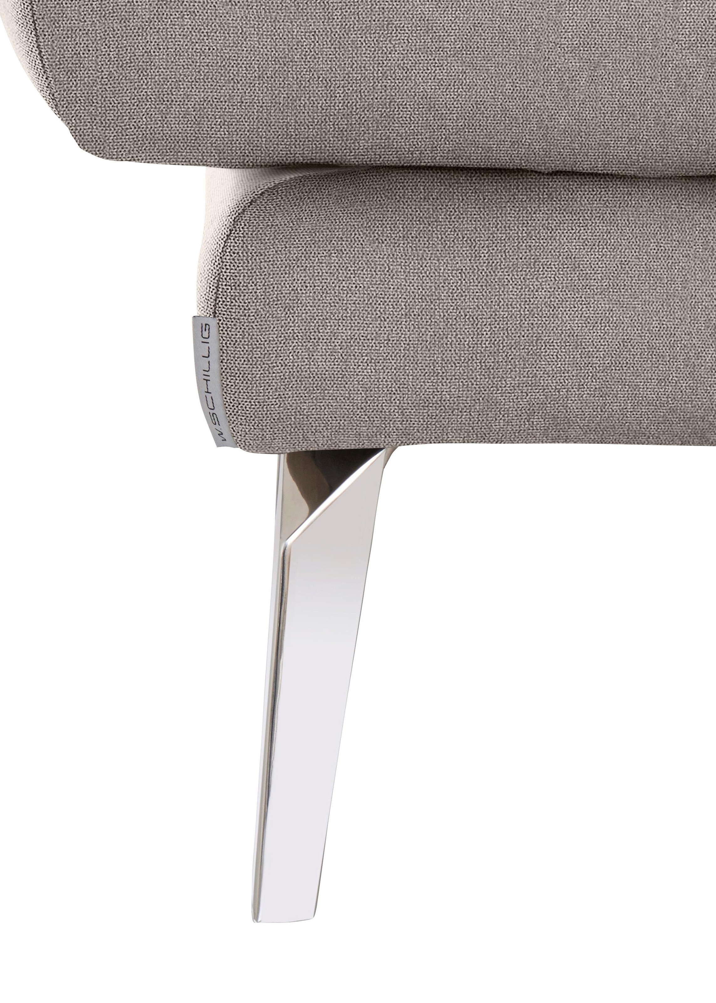 W.SCHILLIG Hocker »softy«, mit dekorativer Heftung im Sitz, Füße Chrom glänzend