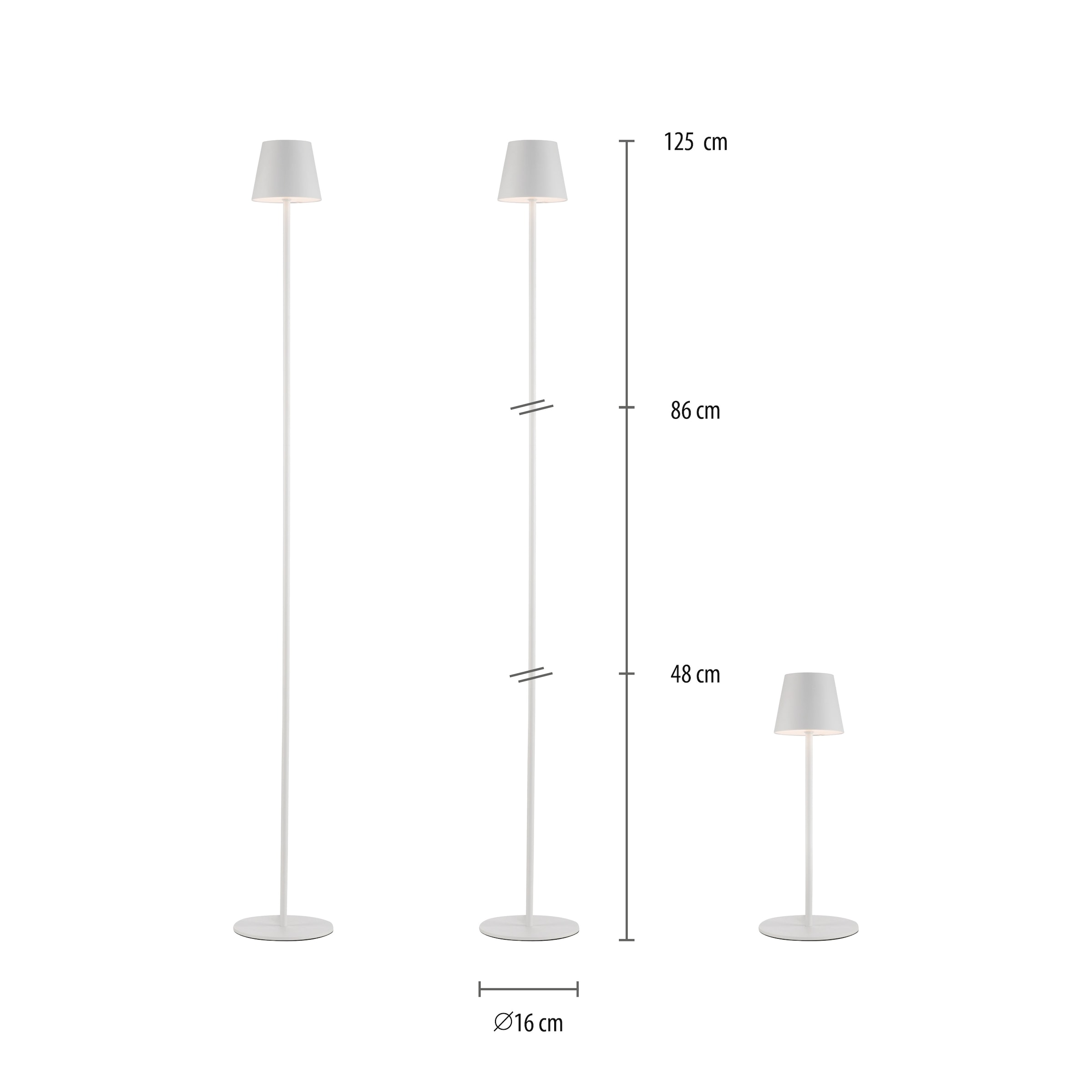 JUST LIGHT Stehlampe »EURIA« LED-Modul 1 Stk. Warmweiß Akkuleuchte